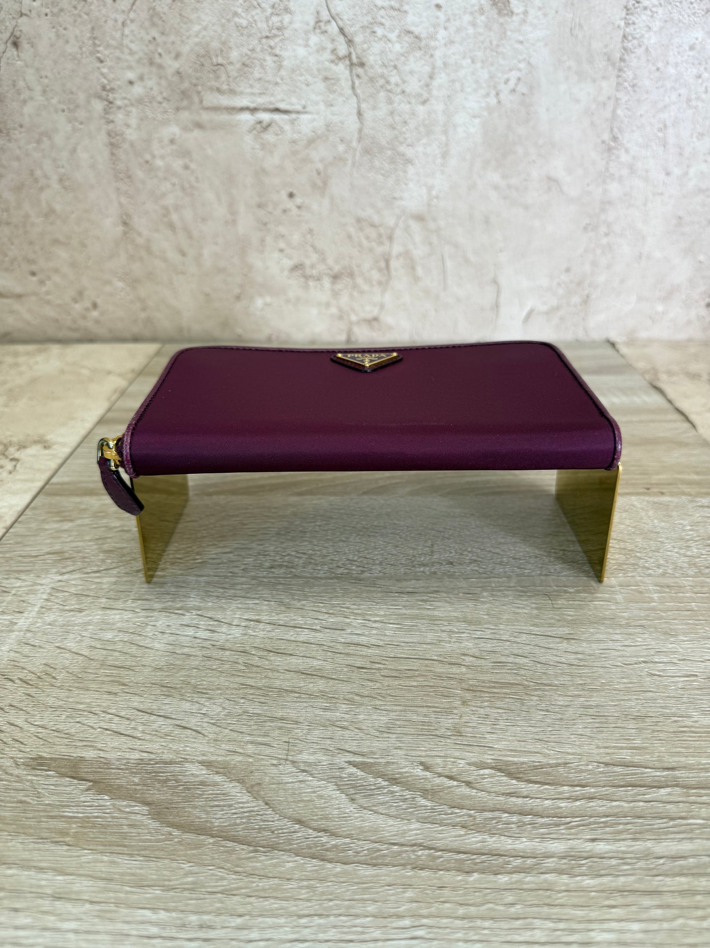 Prada Plum Nylon Zippy Wallet