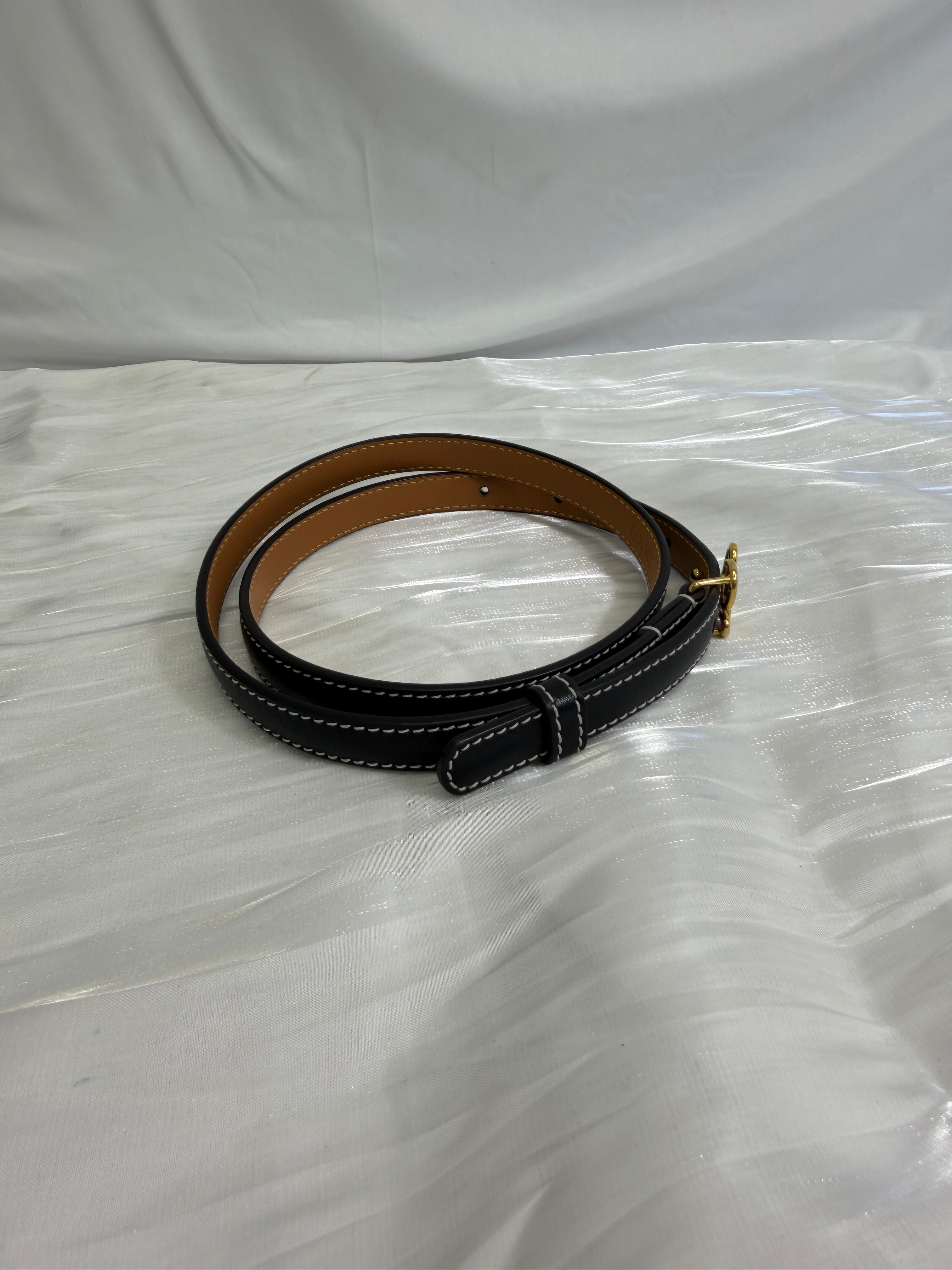 Loewe Black Leather L Buckle Belt 80/32
