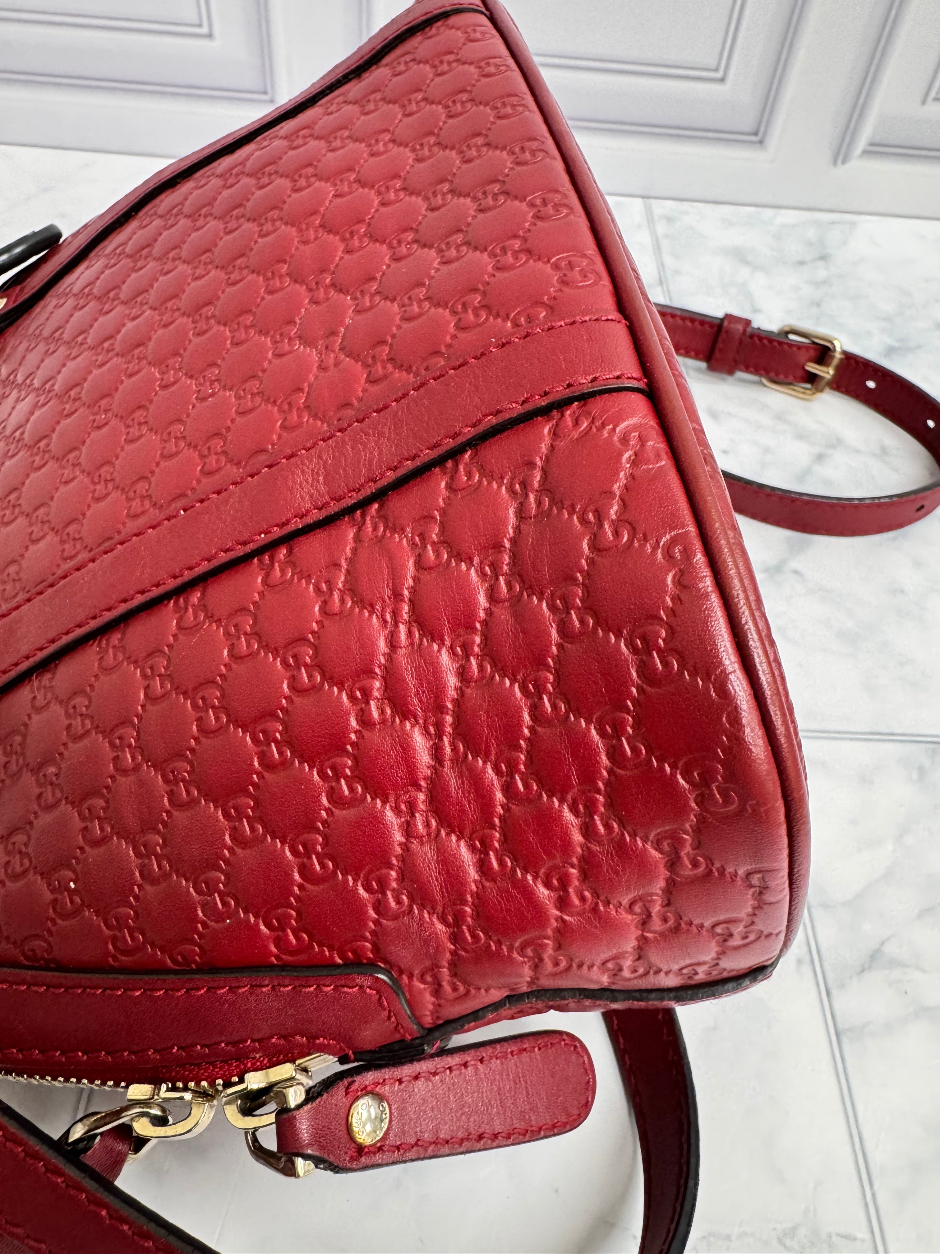*DONS DROP* Gucci Red Micro Guccissima Leather Dome Satchel Bag