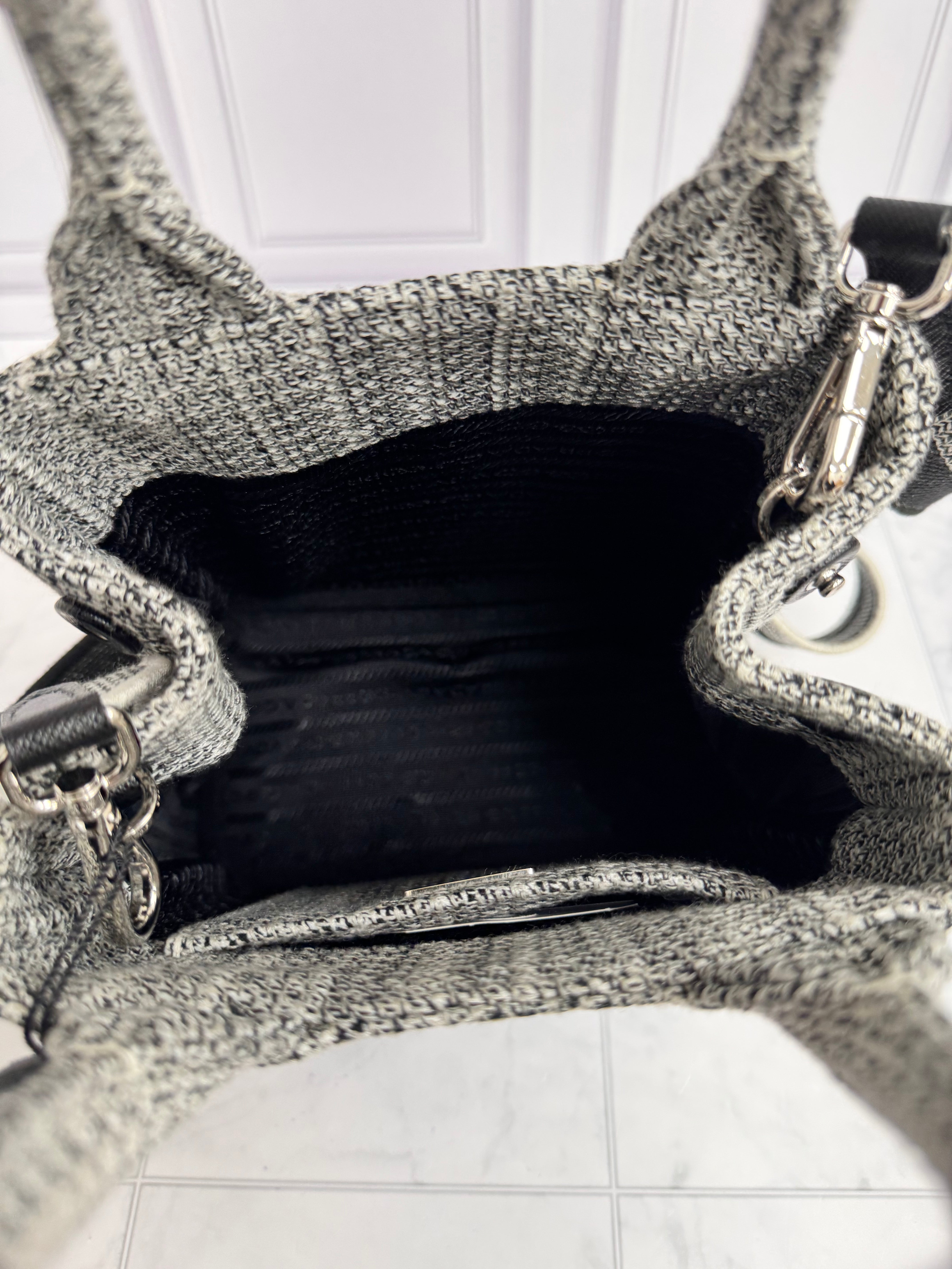 *DONS DROP* Prada Black Jacquard Ricamo Embroidered Tote