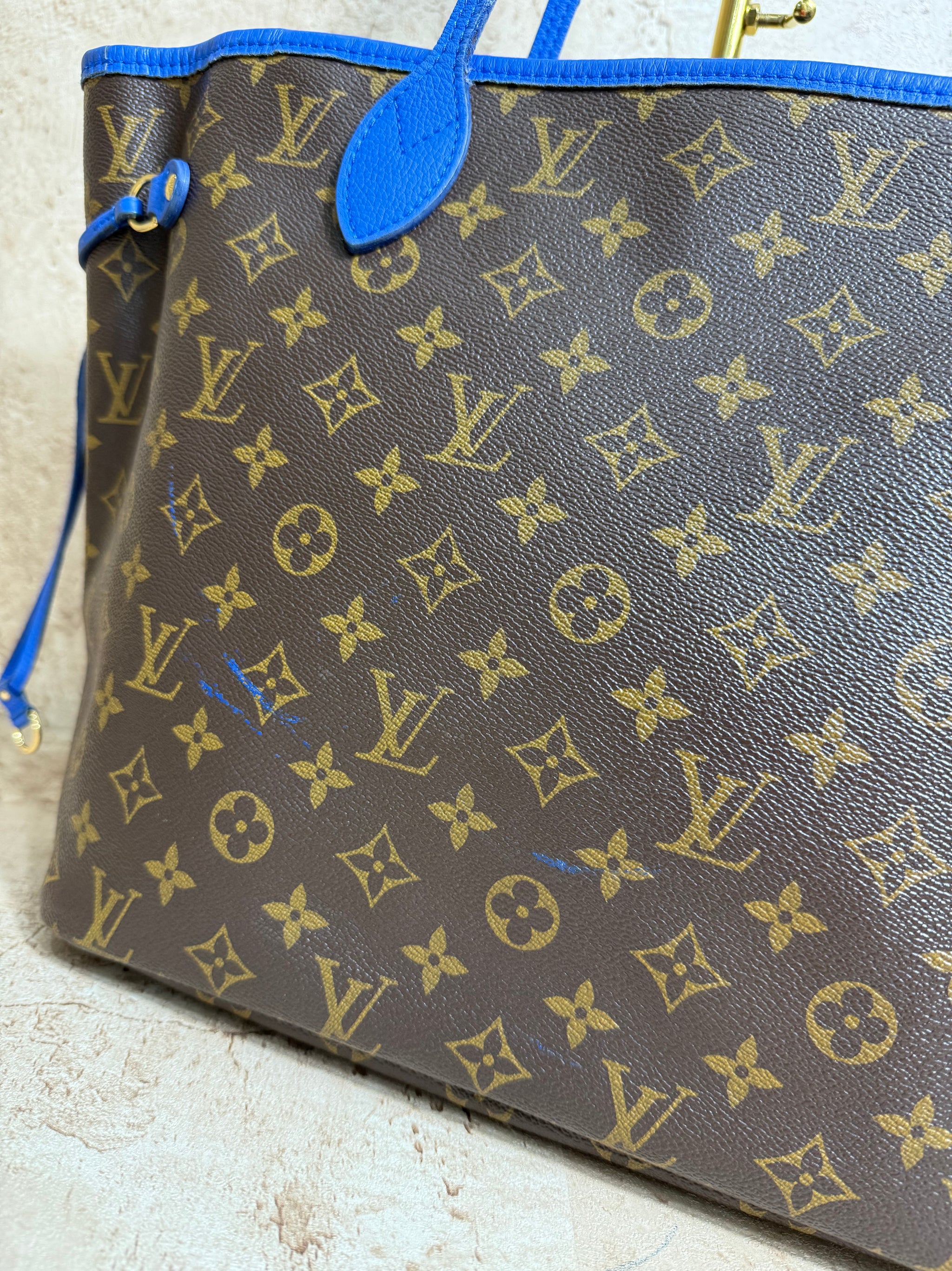 Louis Vuitton Limited Edition Blue Ikat Neverfull MM