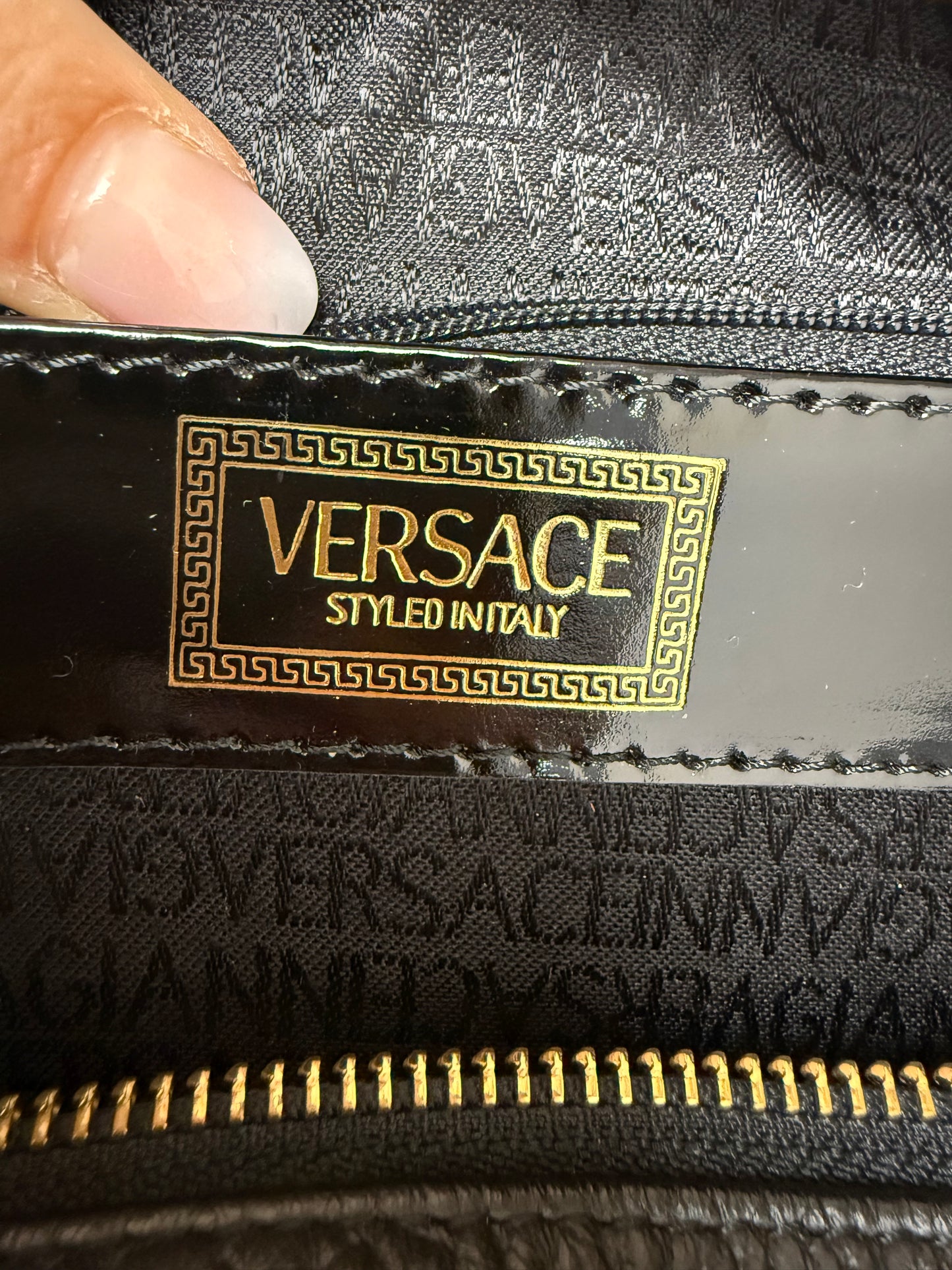 LIKE NEW- Versace Black Leather Hand Bag