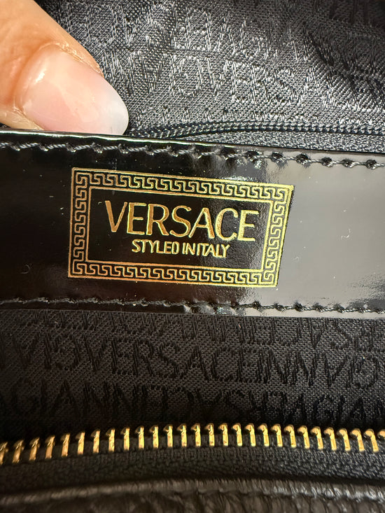 LIKE NEW- Versace Black Leather Hand Bag