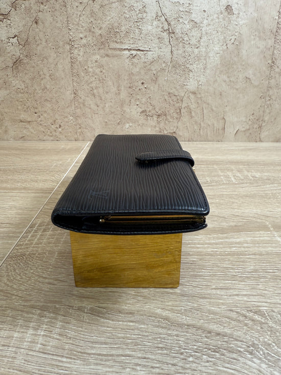 Louis Vuitton Black Epi Long French Wallet