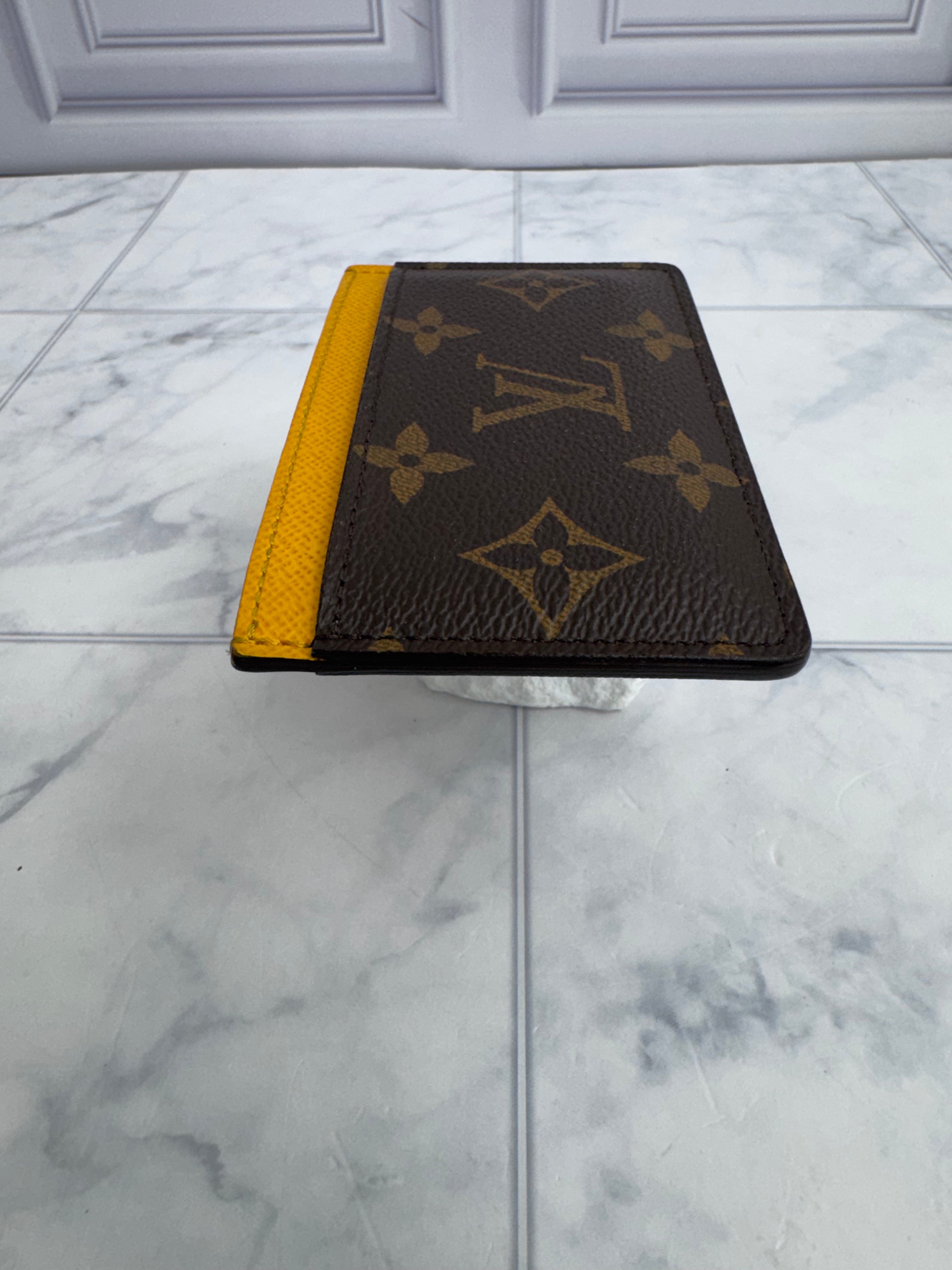LIKE NEW - Louis Vuitton Monogram & Yellow Card Holder