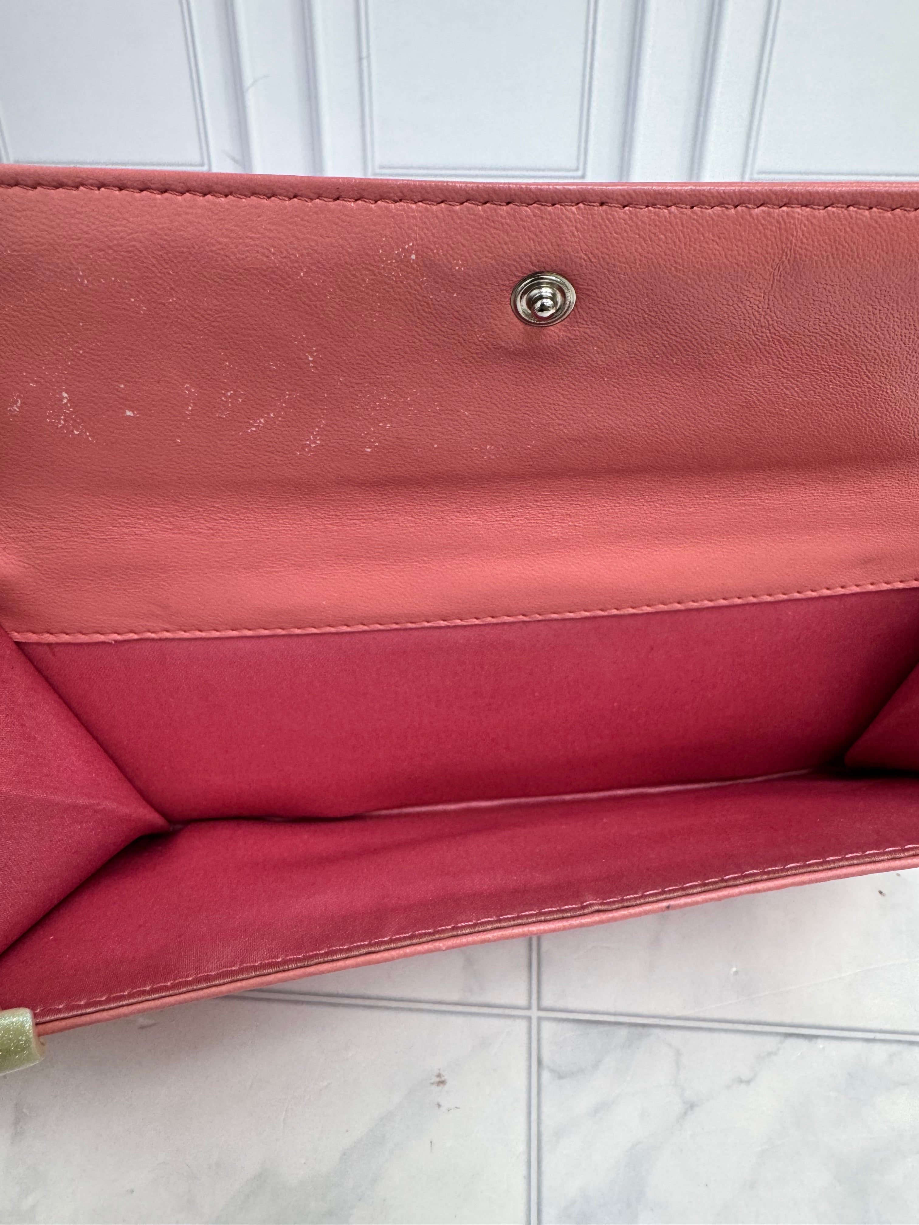Chanel Pink Camellia Leather Long Wallet