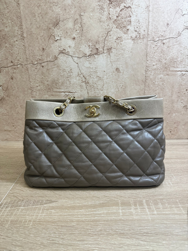 Chanel Brown Calfskin Large Soft Elegance Tote