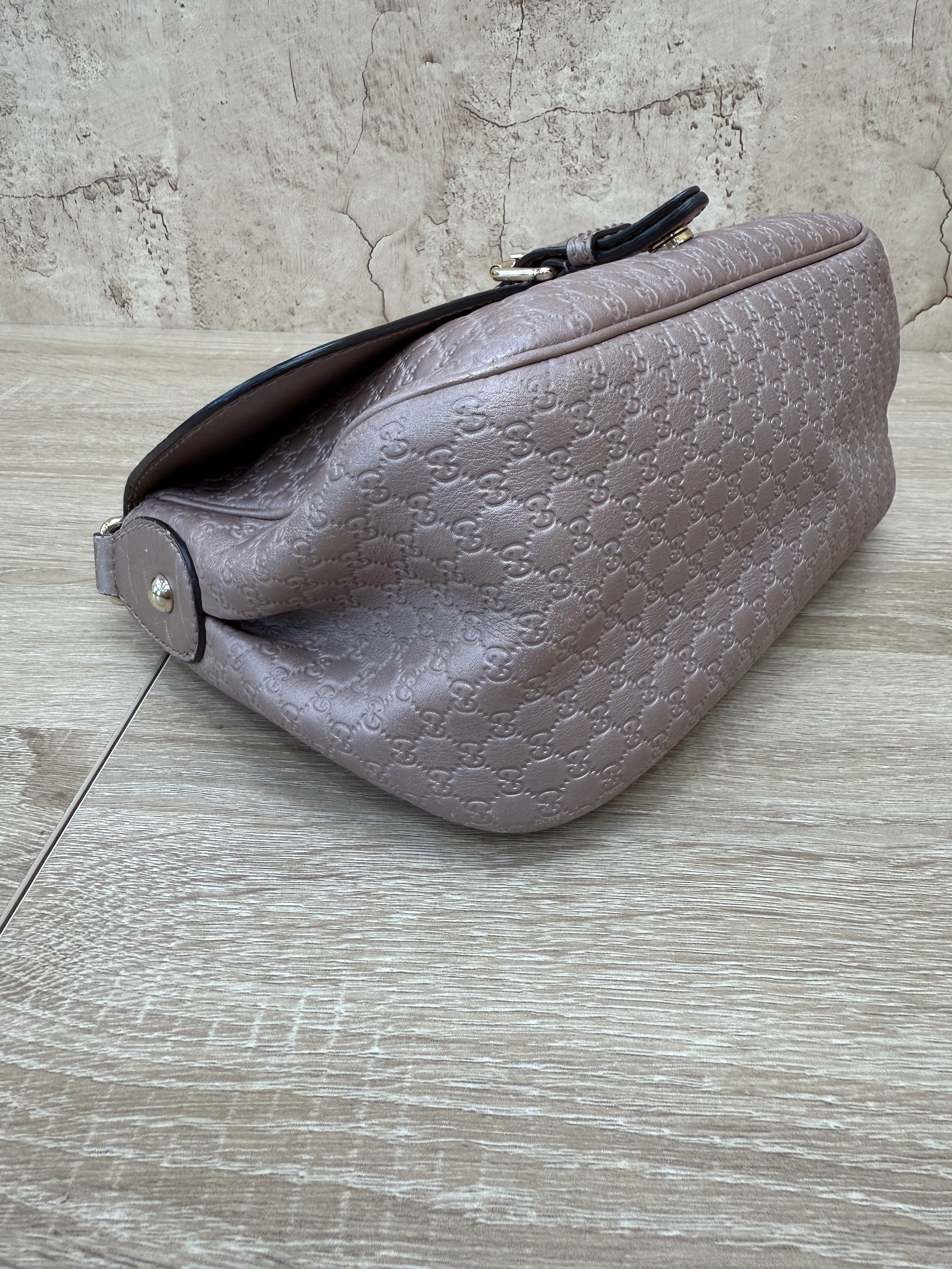 Gucci Metallic Pink Microguccissima Sukey Crossbody Bag