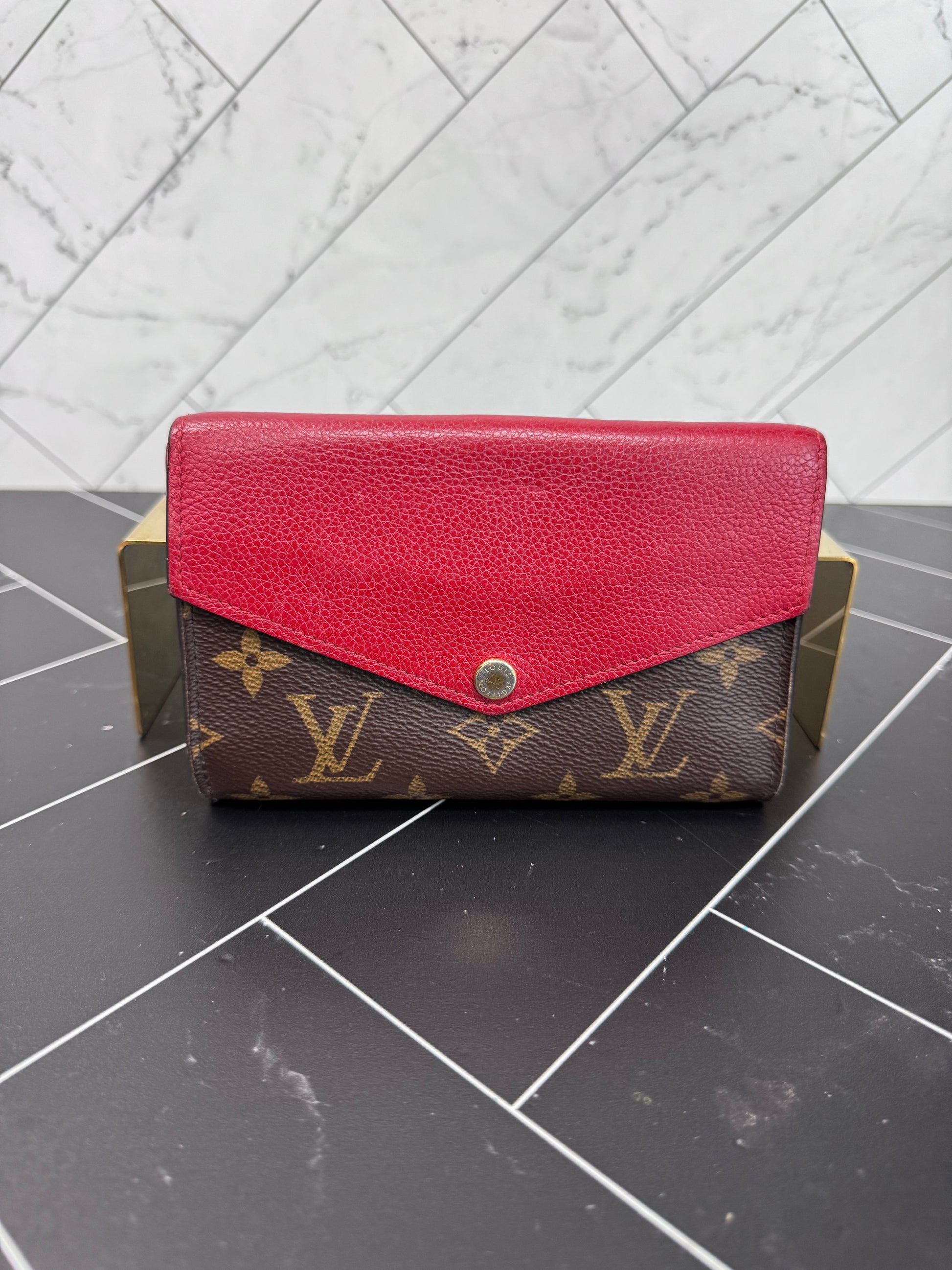 Louis Vuitton Monogram & Red Pallas Wallet