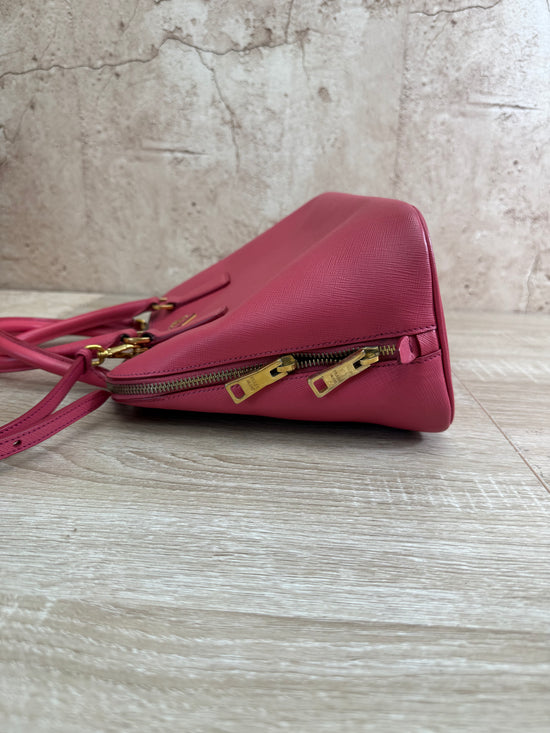 Prada Pink Saffiano Leather Dome 2way Bag