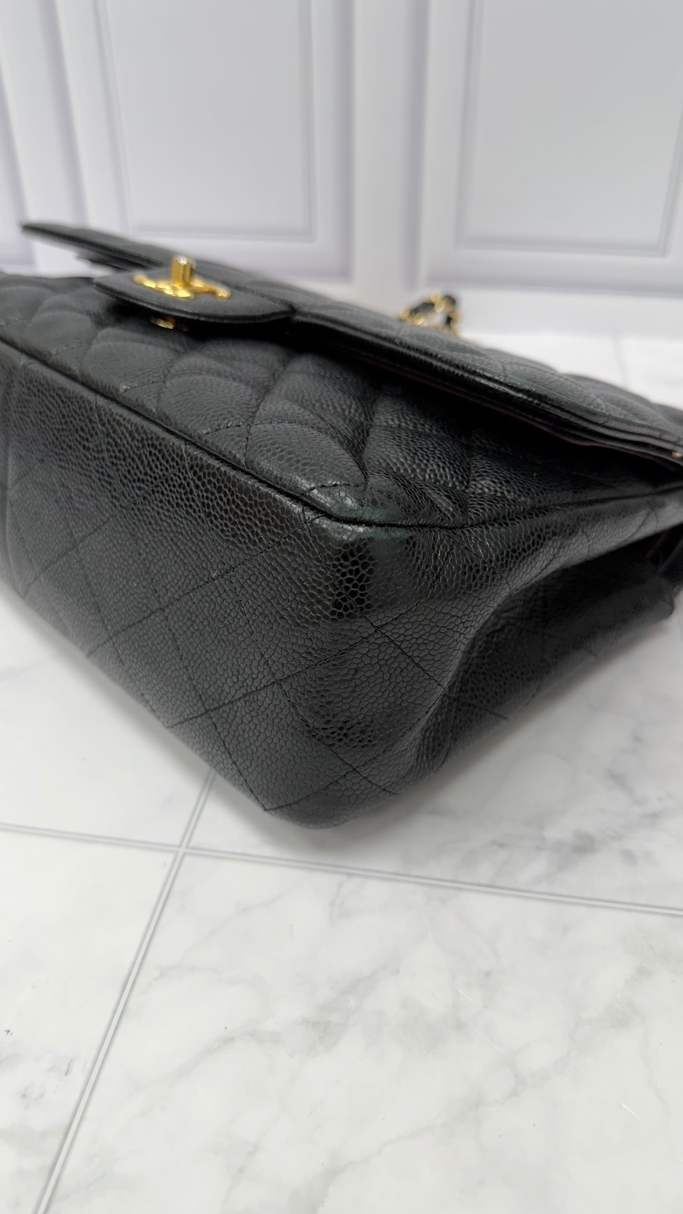 *DONS DROP* Chanel Black Caviar Leather Jumbo Classic Double Flap Bag