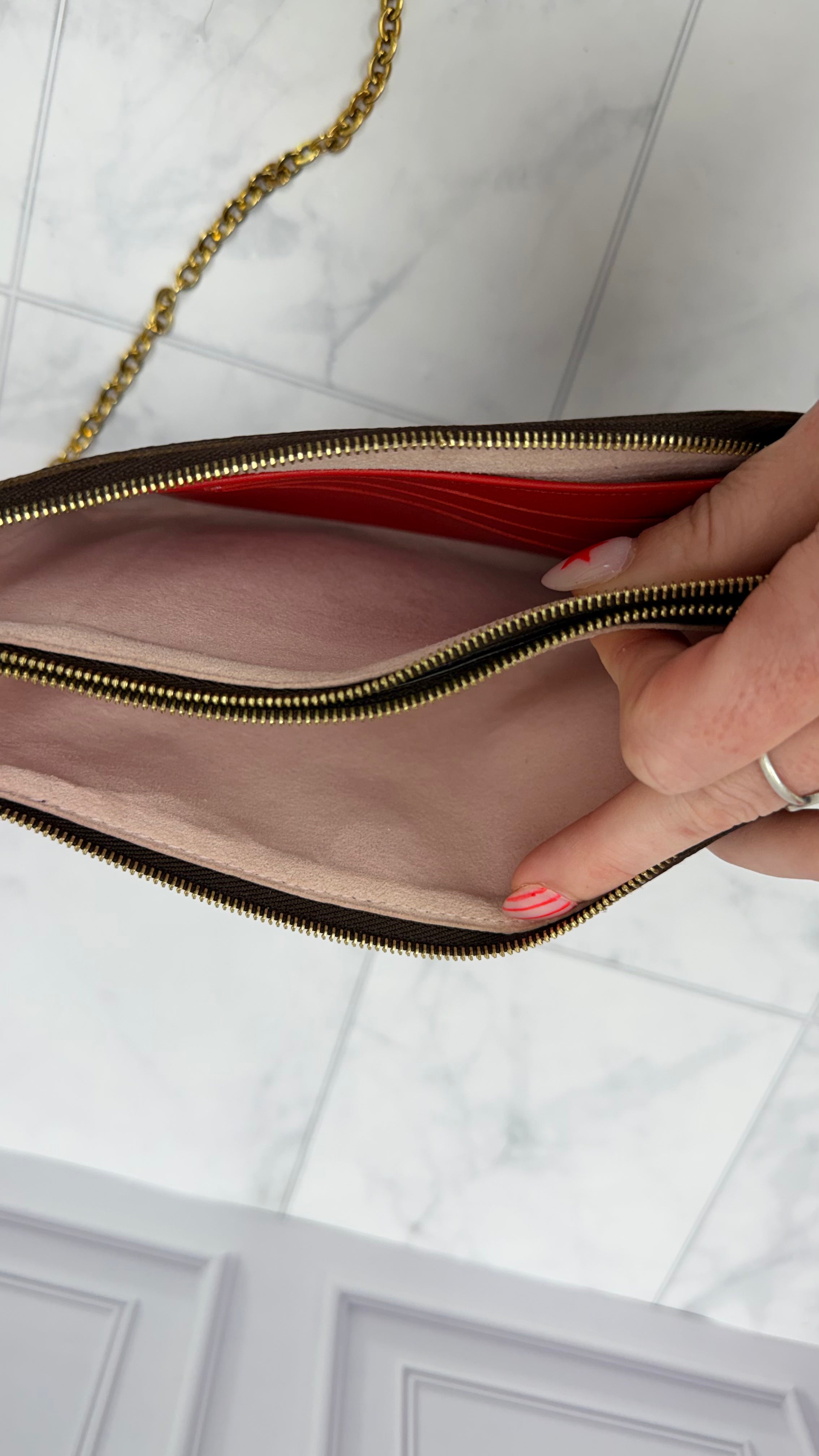 *DONS DROP* Louis Vuitton Monogram Blooming Flowers Double Zip Pochette Crossbody