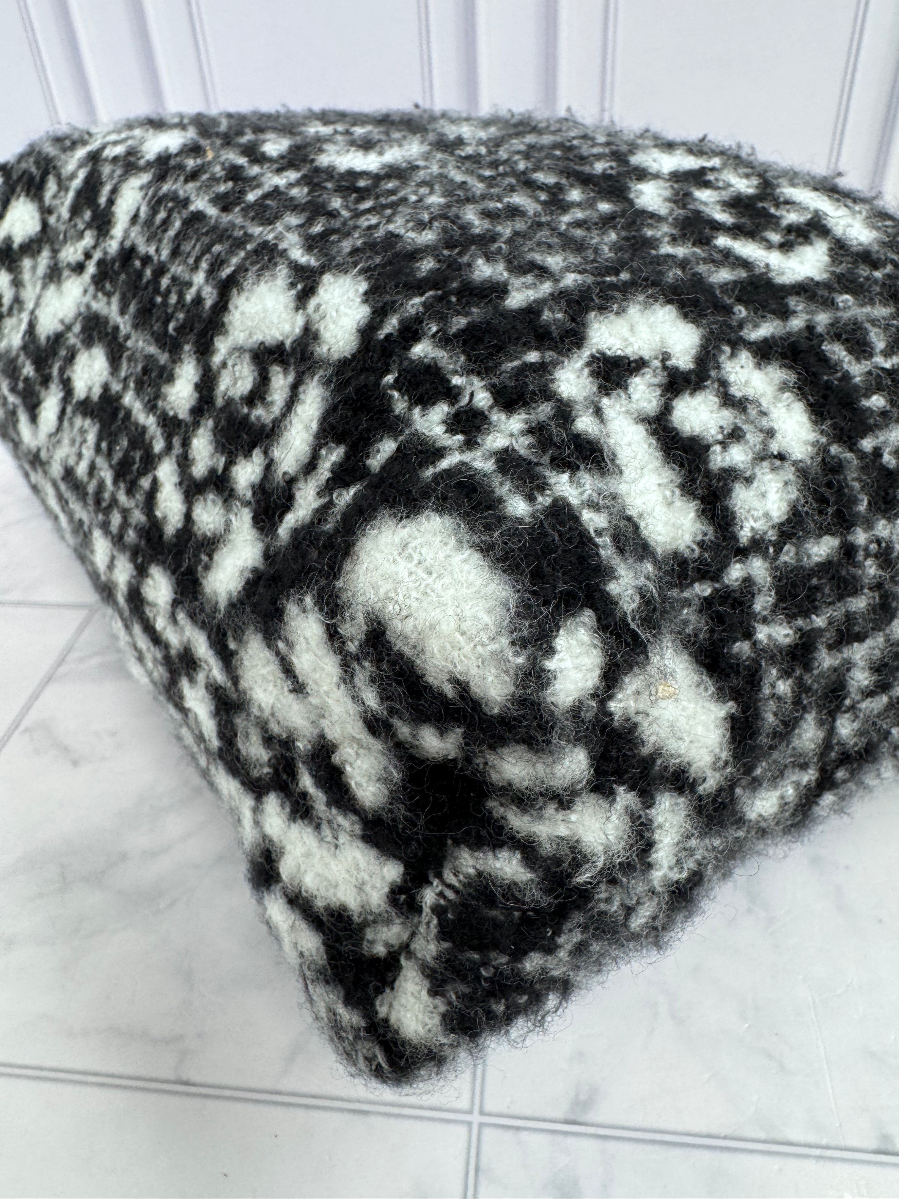 Chanel Black & White Cashmere Camellia Small Chanel 22 Bag
