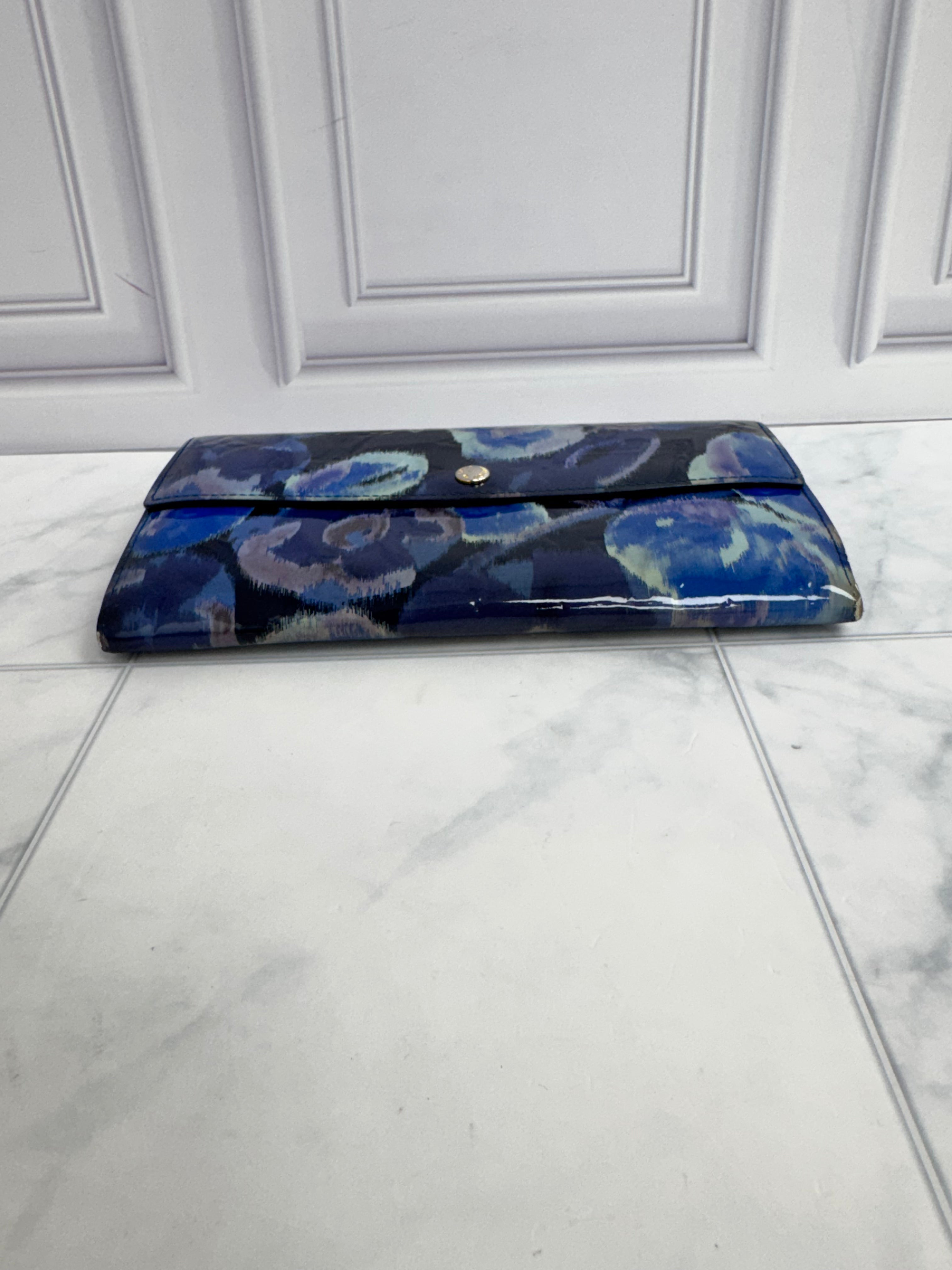 Louis Vuitton Grand Bleu Monogram Vernis Ikat Sarah Wallet