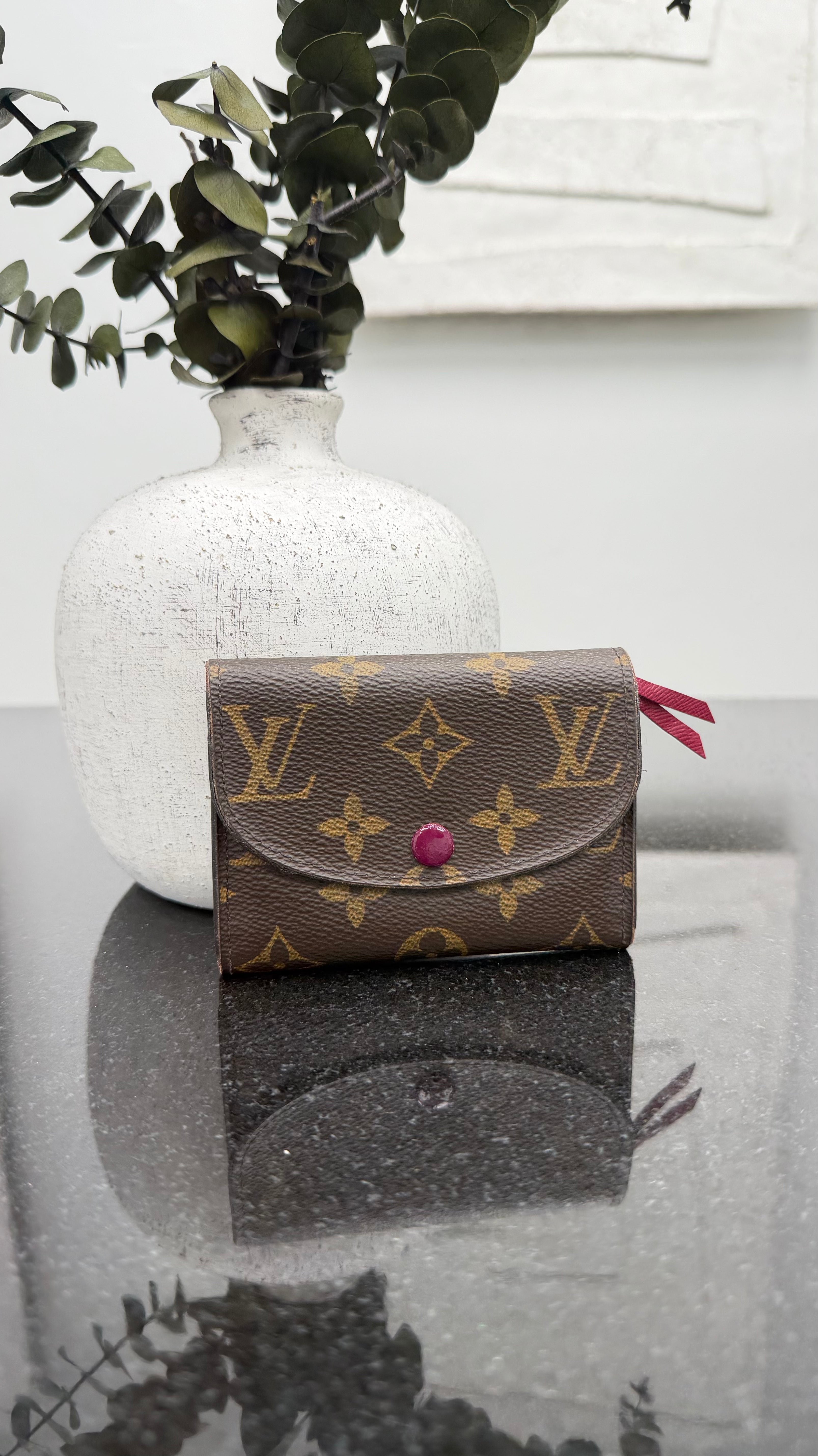 Louis Vuitton Monogram & Fuchsia Rosalie Compact Wallet
