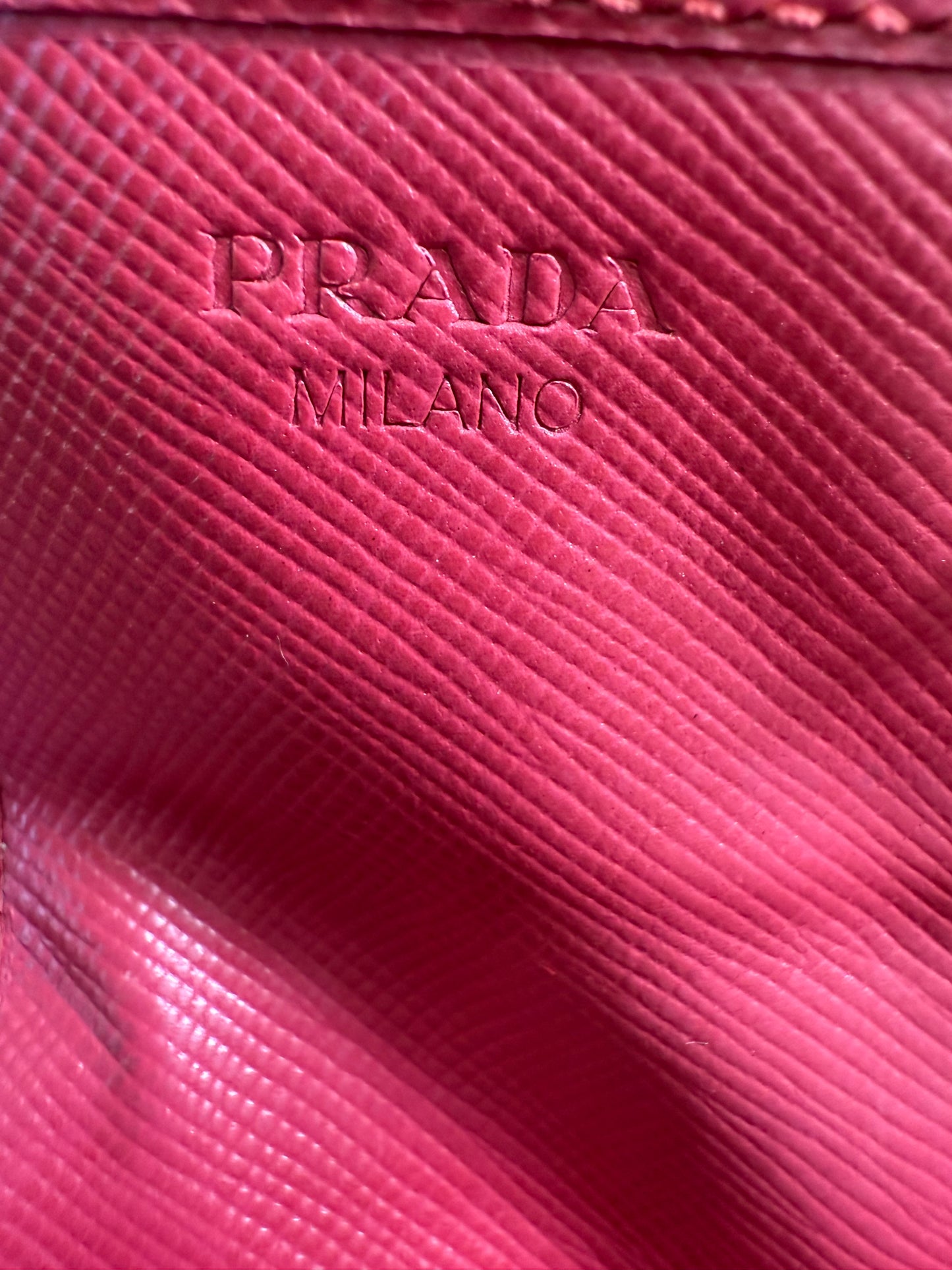 Prada Pink Saffiano Card Case