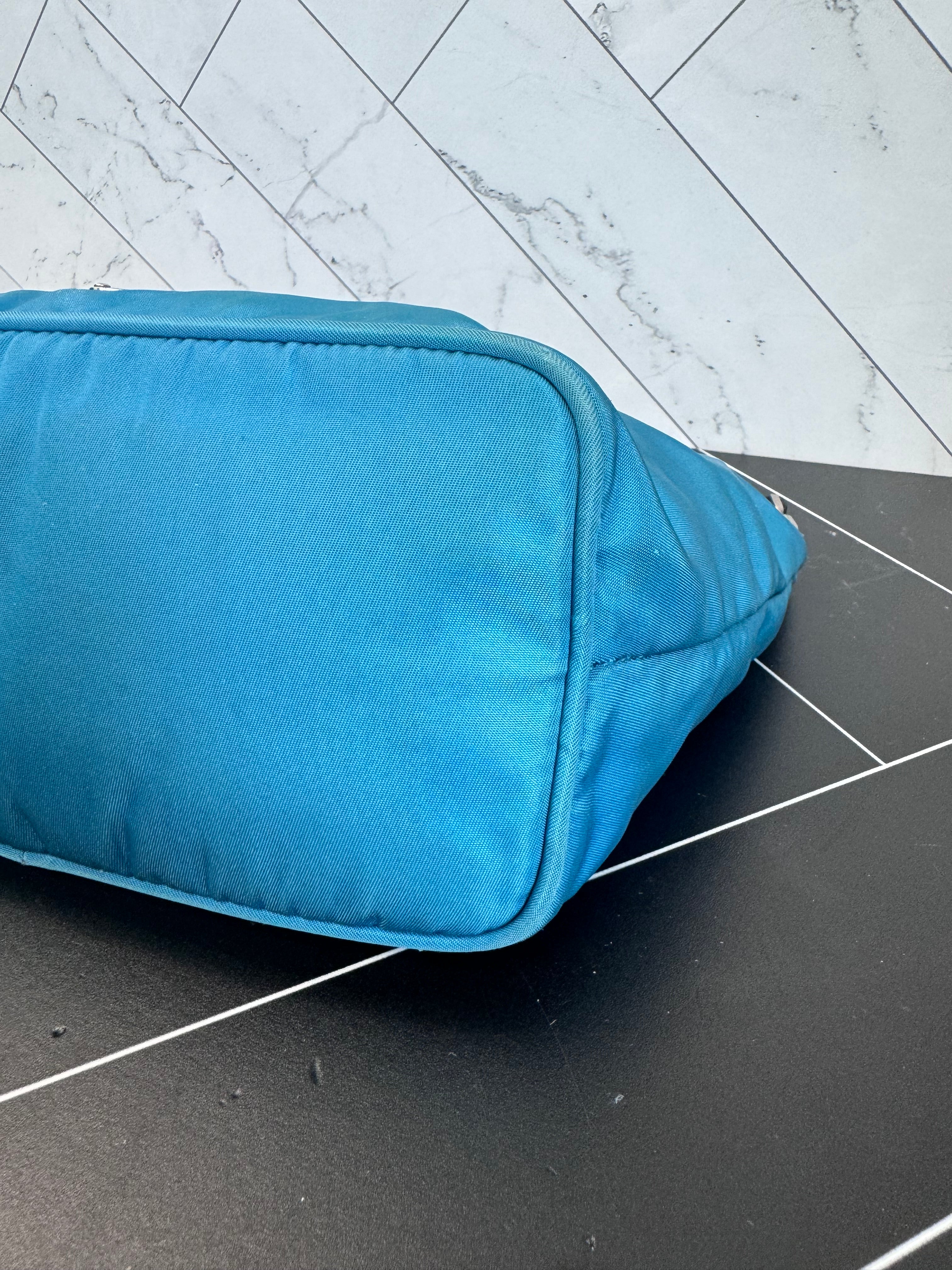 Prada Teal Nylon Shoulder Bag