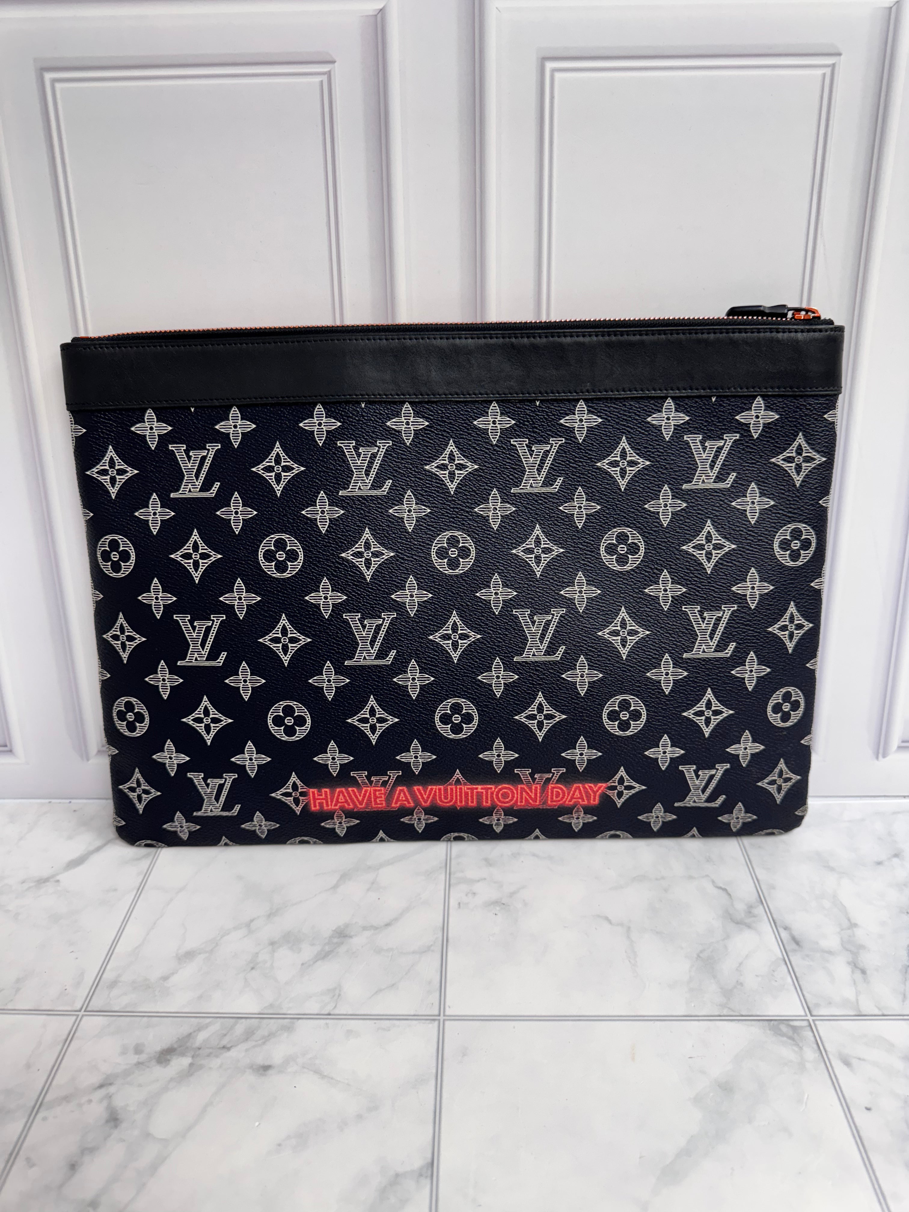 Louis Vuitton Navy Blue Monogram Upside Down Pochette Apollo GM