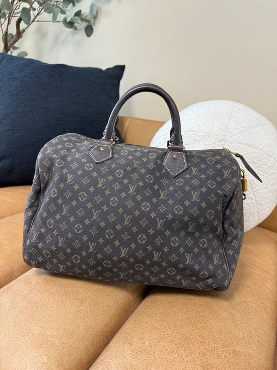 Louis Vuitton Brown Mini Lin Speedy 30