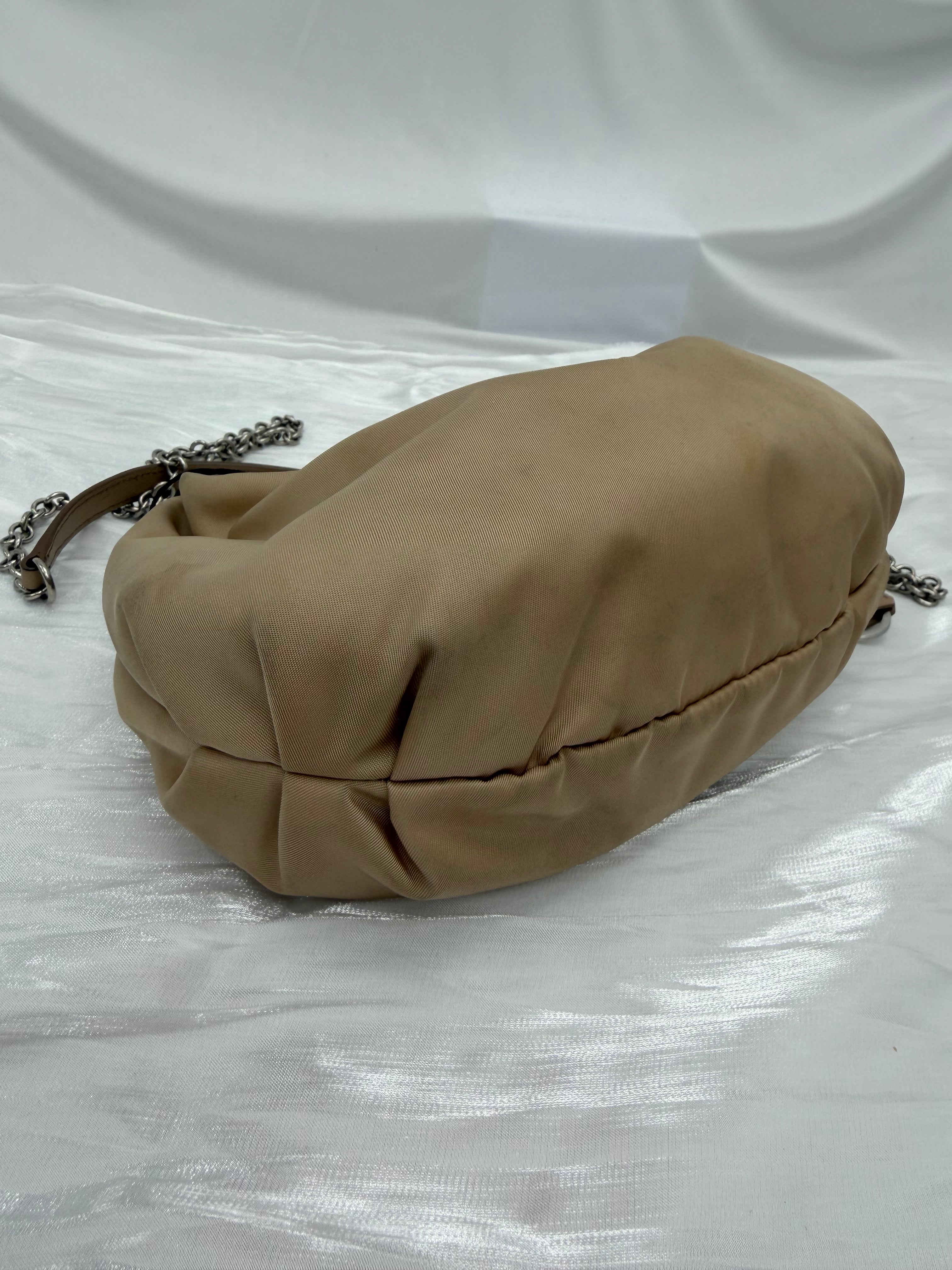 Prada Tan Nylon Re-Edition Curve Shoulder Bag