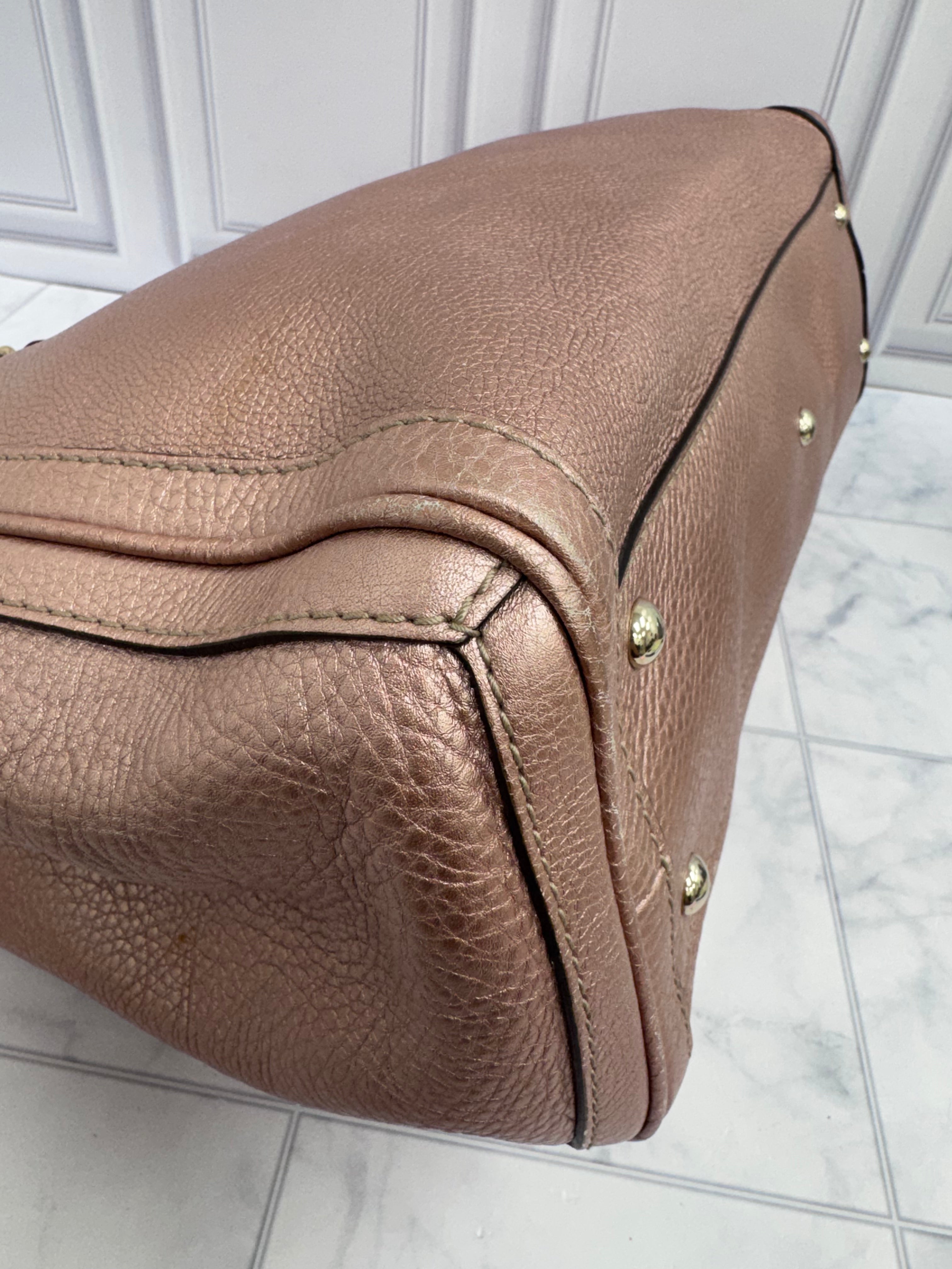 Gucci Metallic Pink Bella Shopper Large Tote Bag