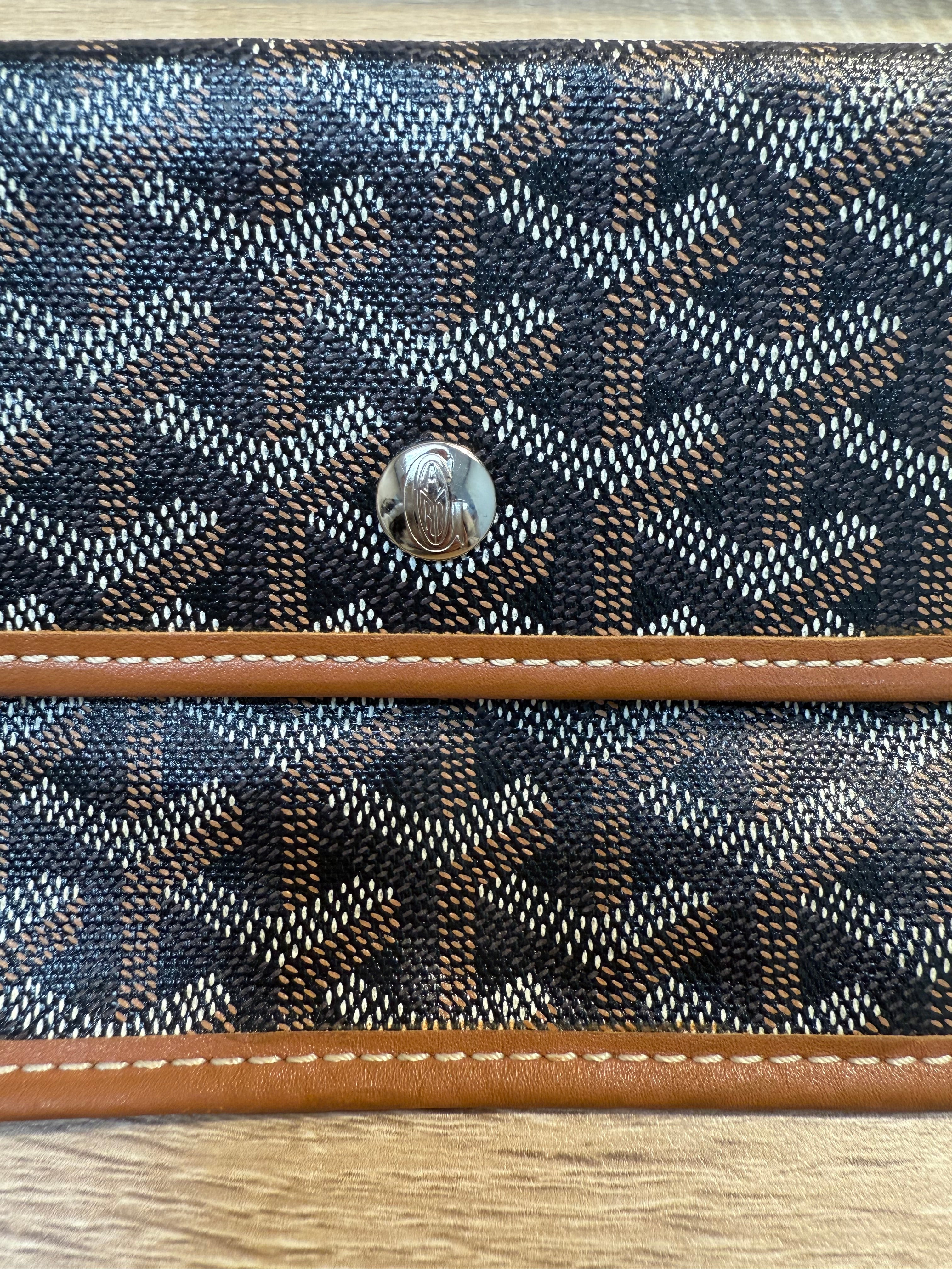 Goyard Black & Brown  Goyardine Leather Pouch