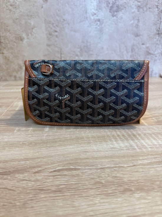 Goyard Black & Brown  Goyardine Leather Pouch