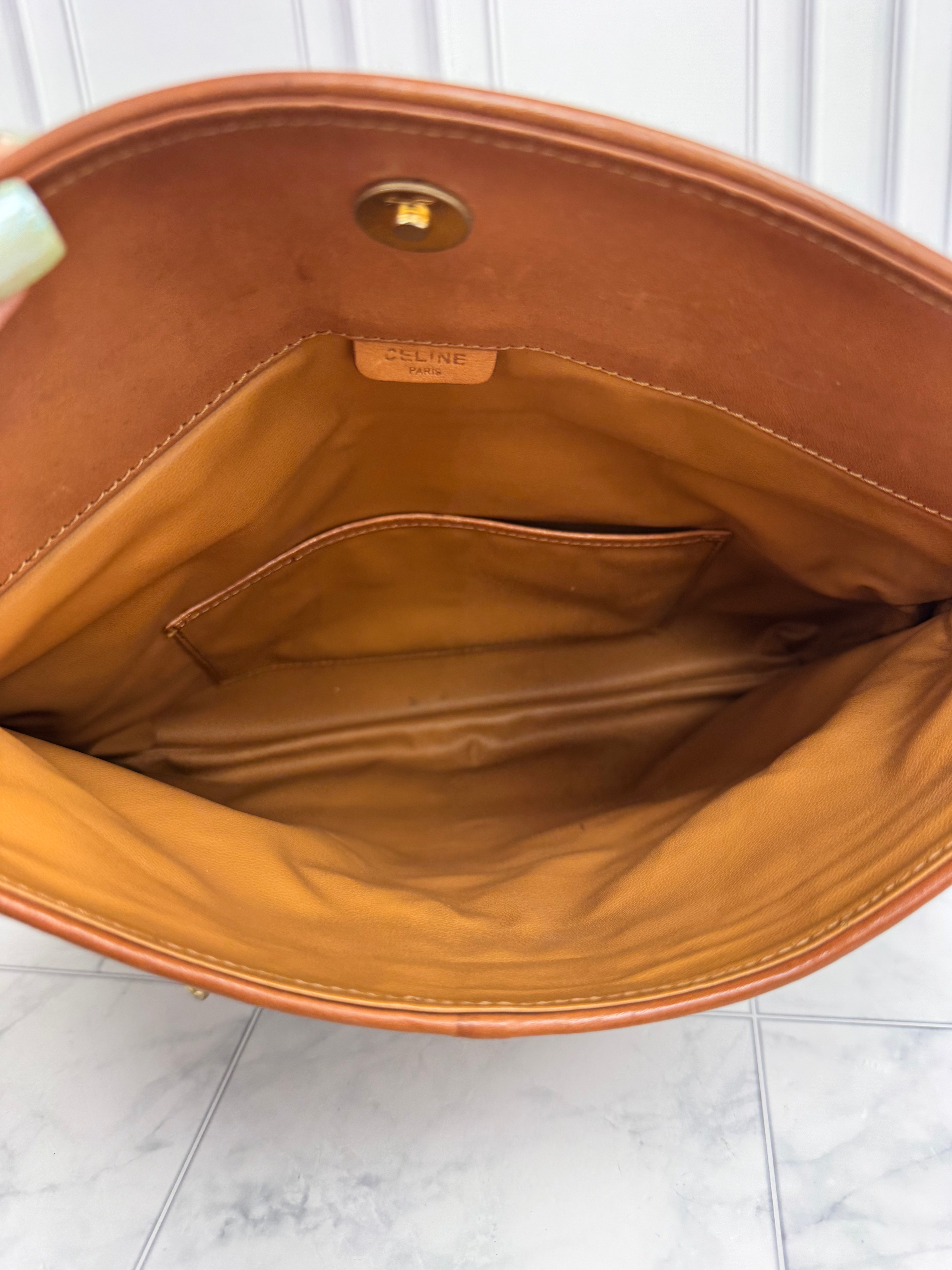 Celine Macadam Coated Canvas Clutch Bag