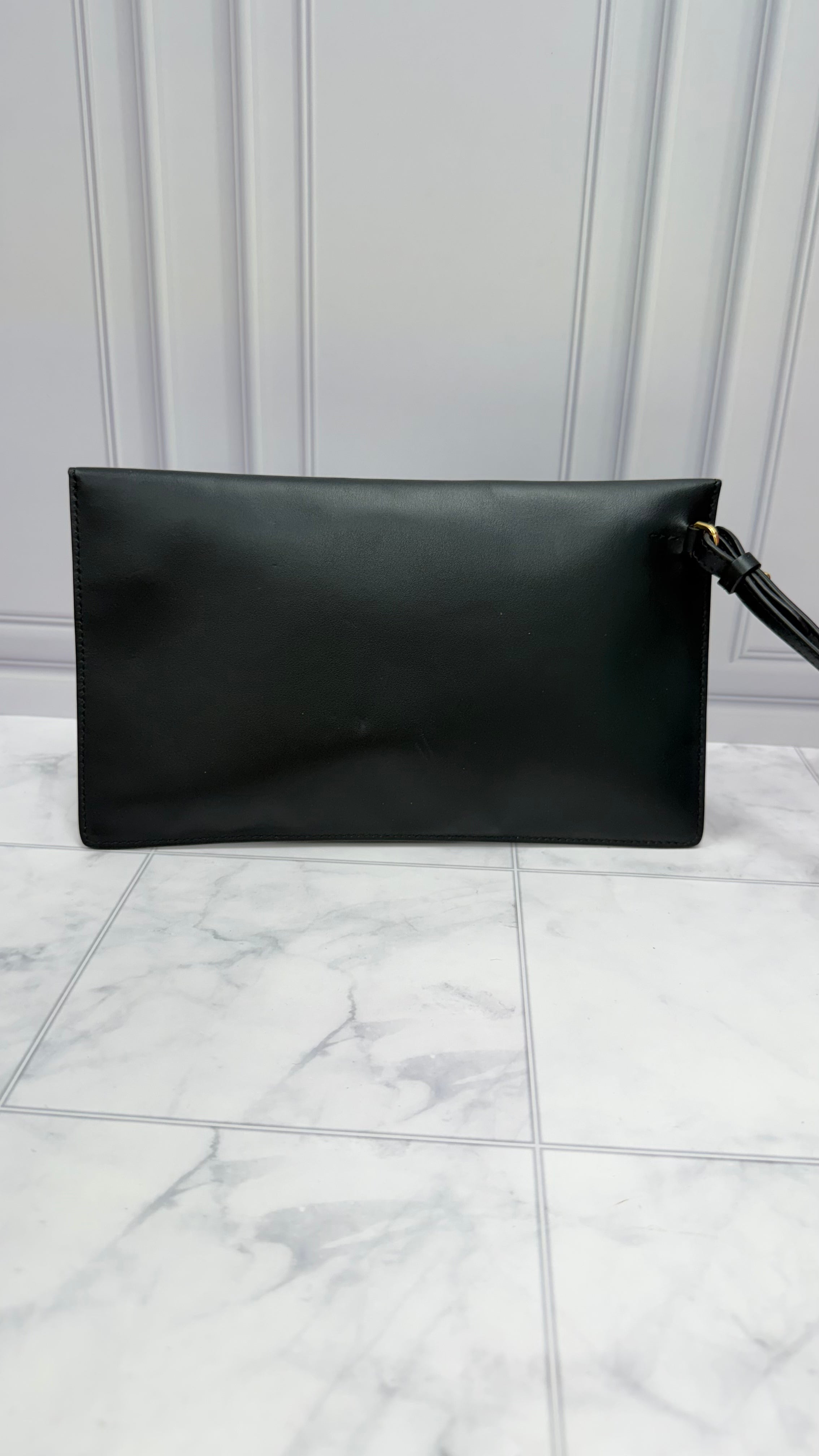 BRAND NEW: Burberry Black Leather & Nova Check Canvas Foldable Tote & Clutch
