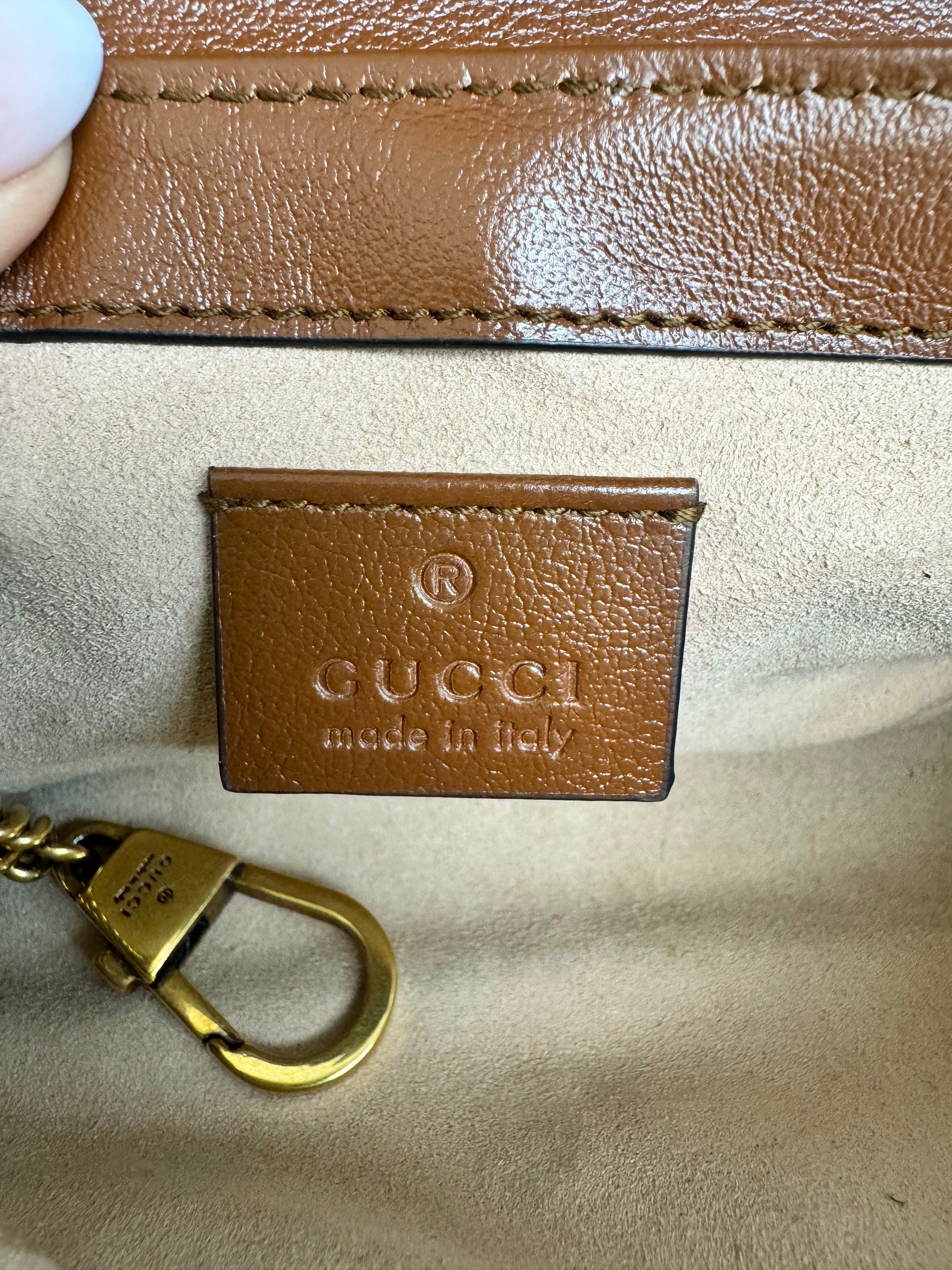 Gucci Brown Leather Marmont Super Mini Crossbody Bag