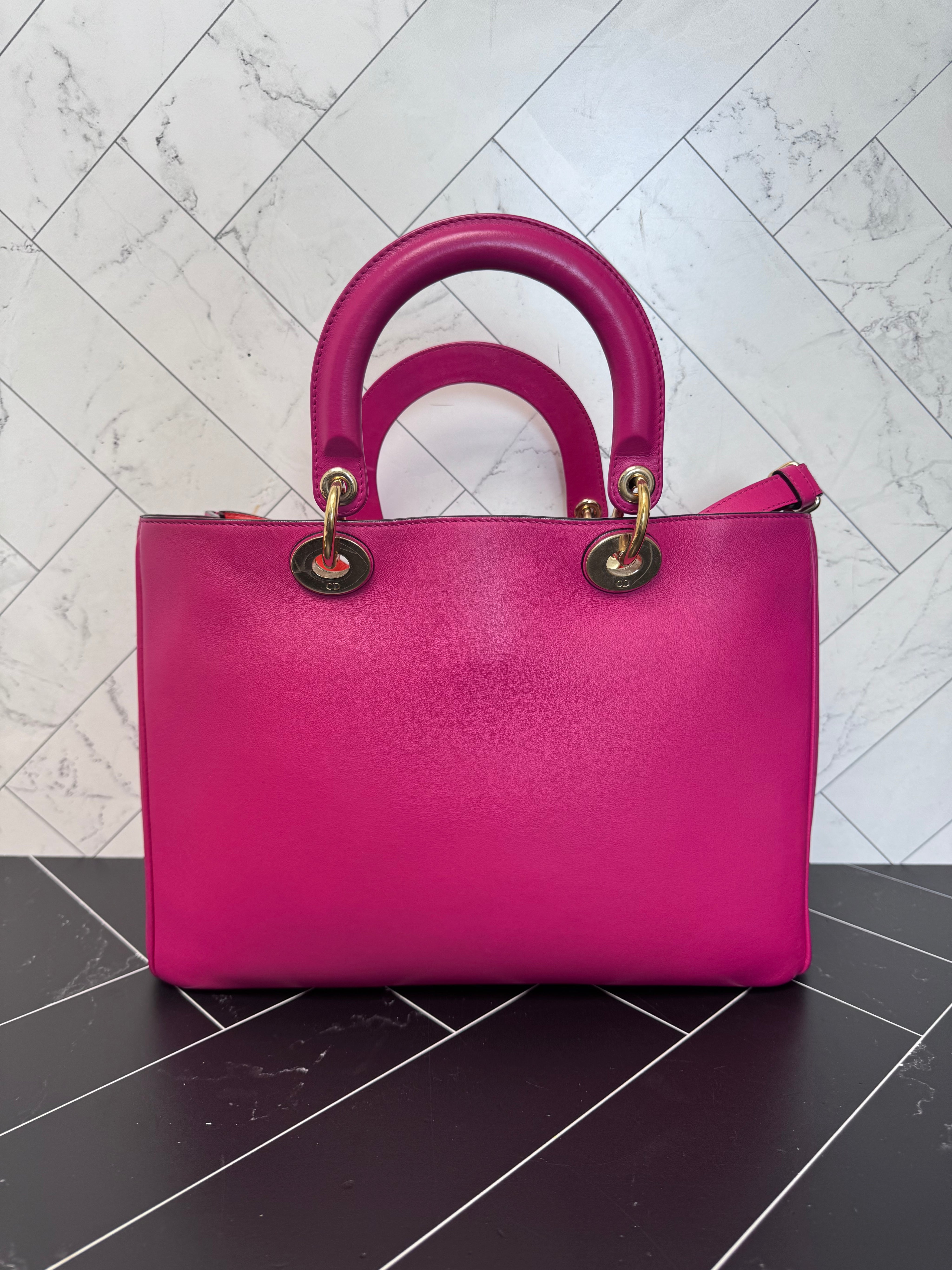 Christin Dior Pink & Orange Miss Dior Tote Bag