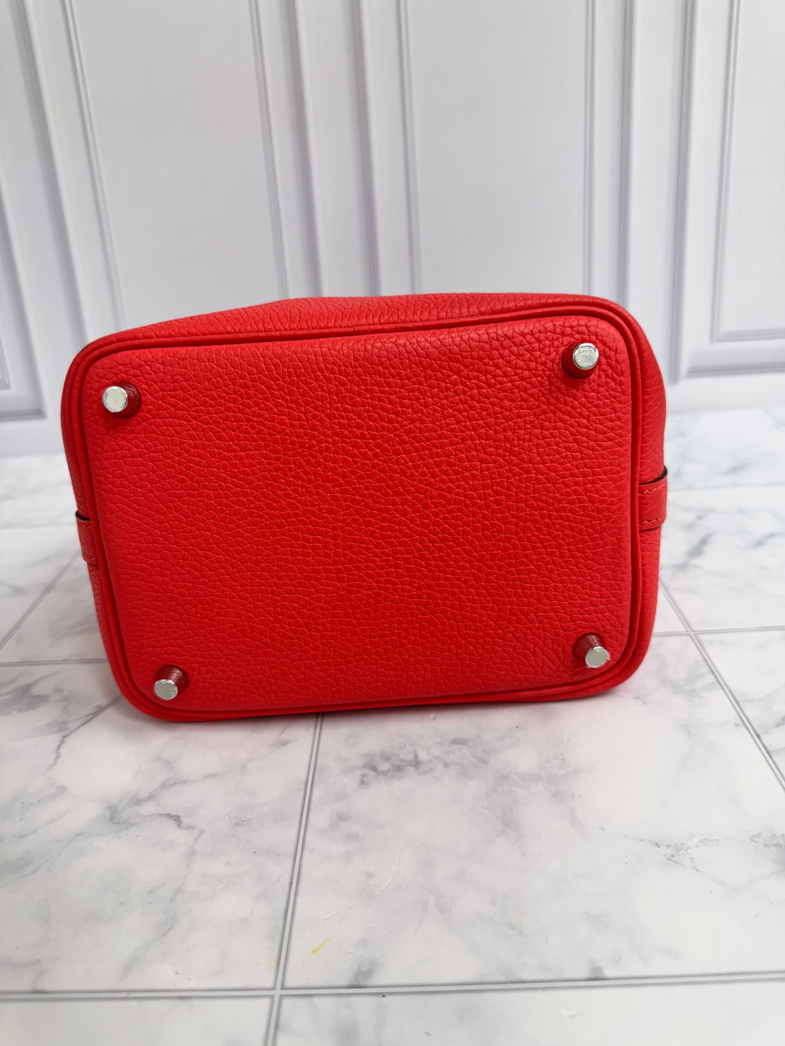 Hermes Rose Jaipur Taurillon Clemence Picotin Lock Bag