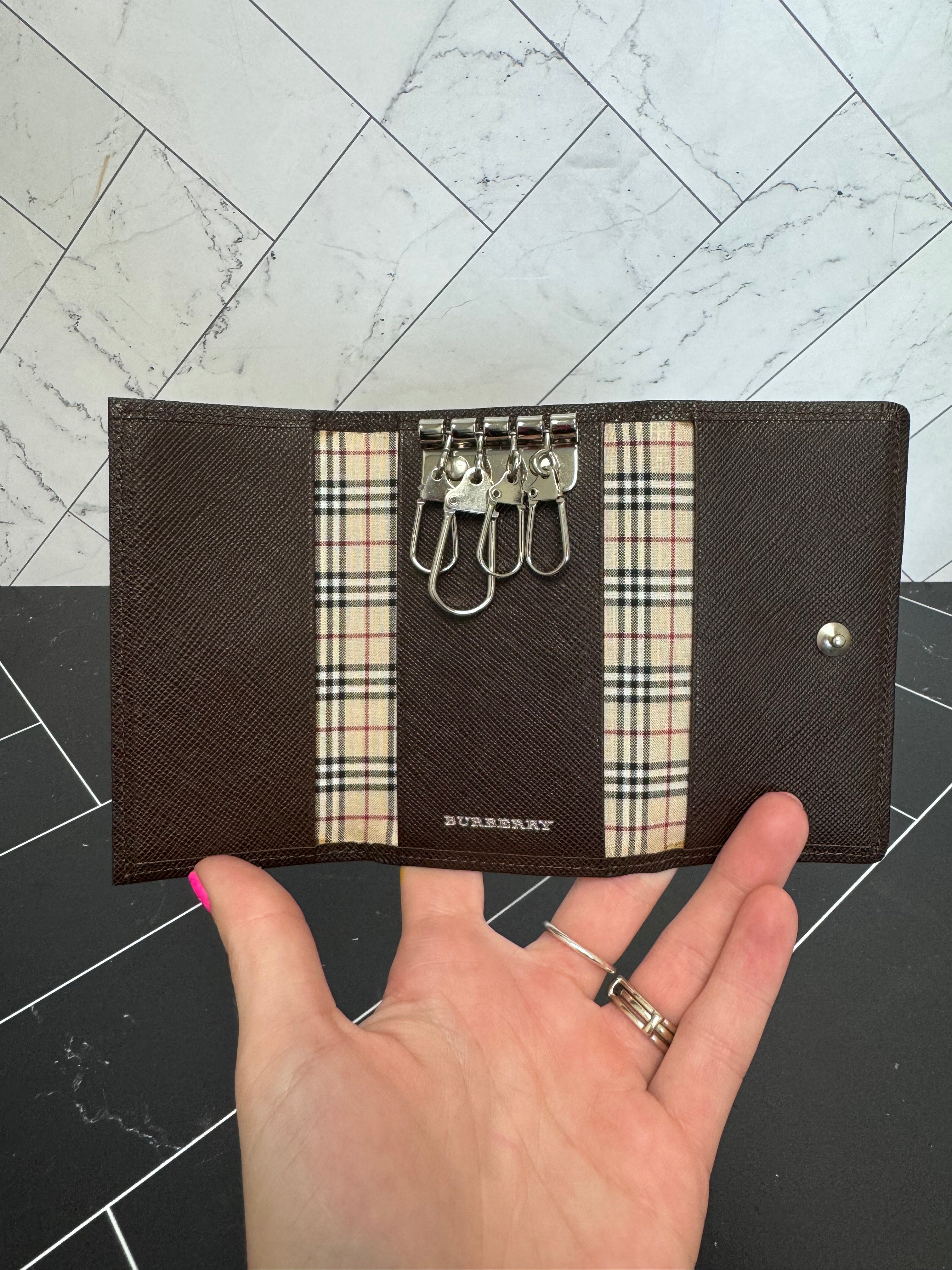 Burberry Brown Leather Keyholder