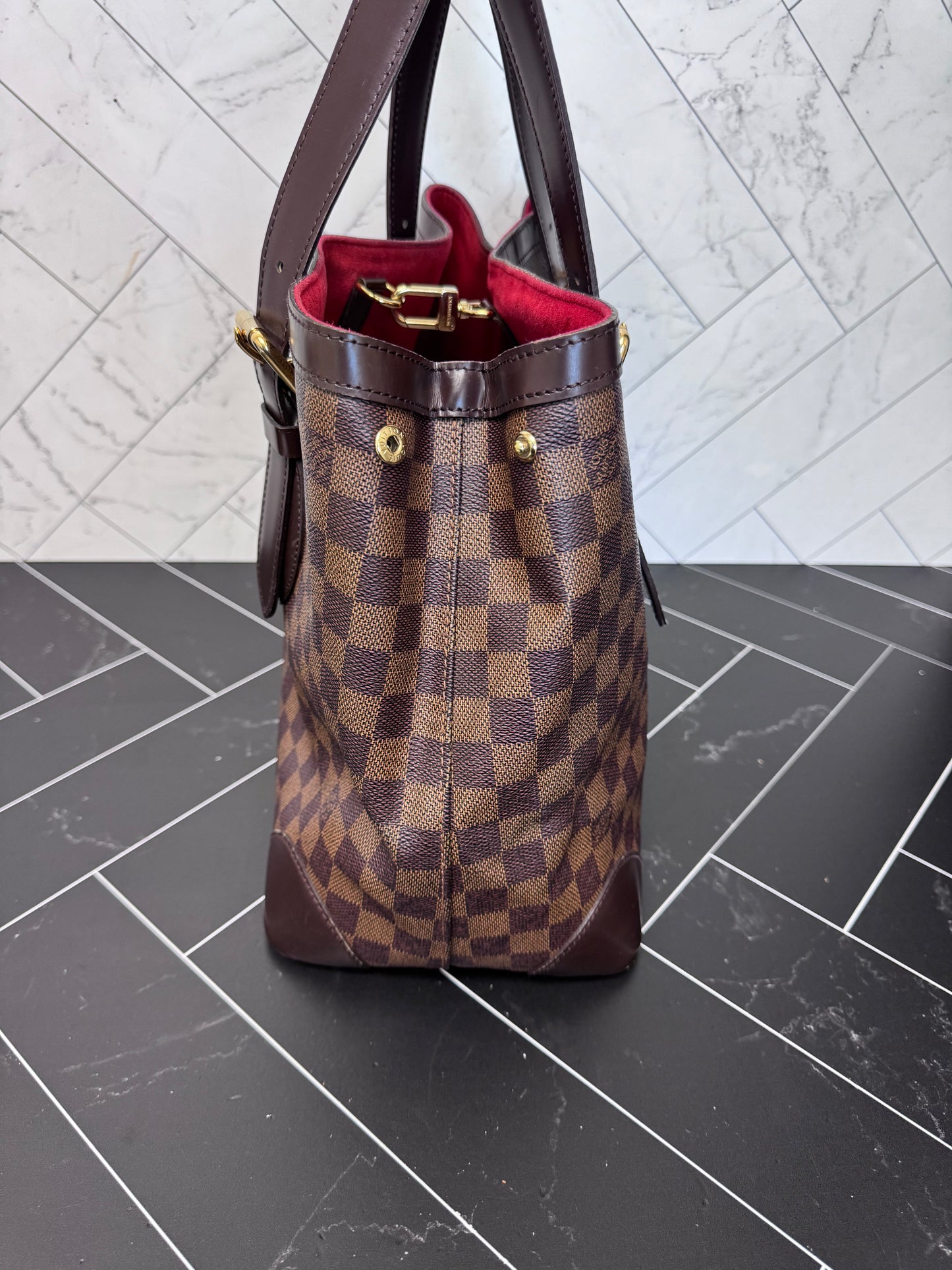 Louis Vuitton Damier Ebene Hampstead MM Shoulder Bag