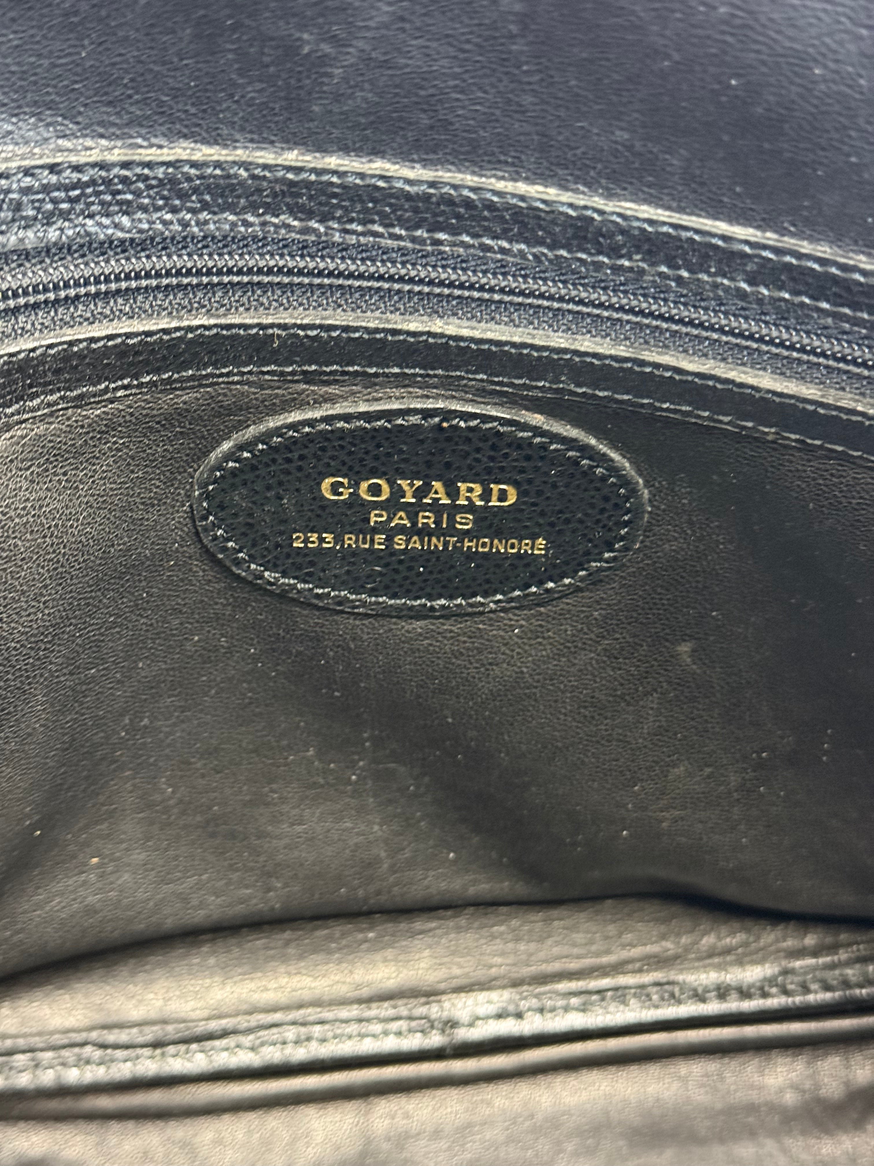 Goyard Vintage Black Canvas & Leather Crossbody Bag