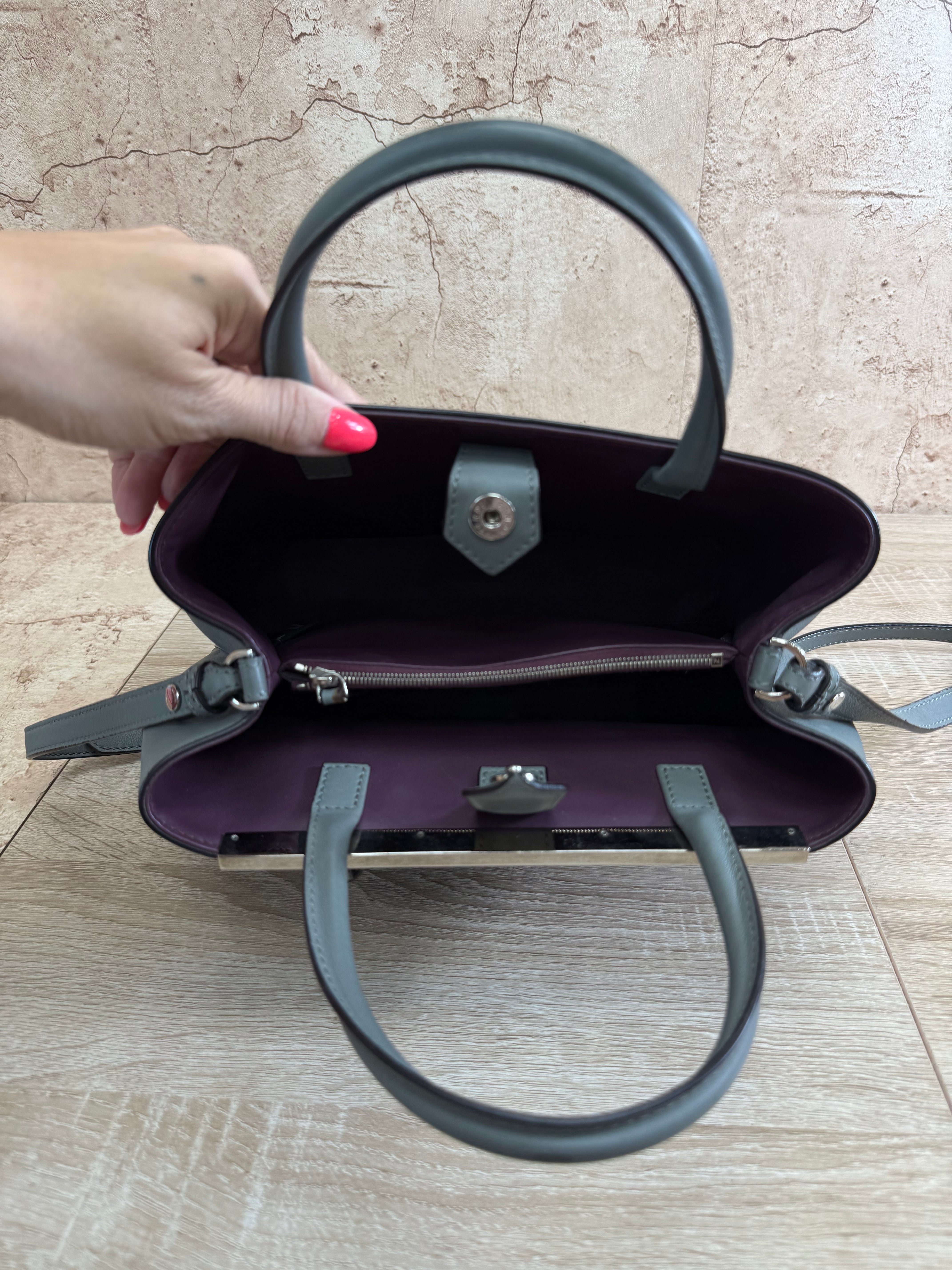 Fendi Grey Leather Petite 2Jours Bag
