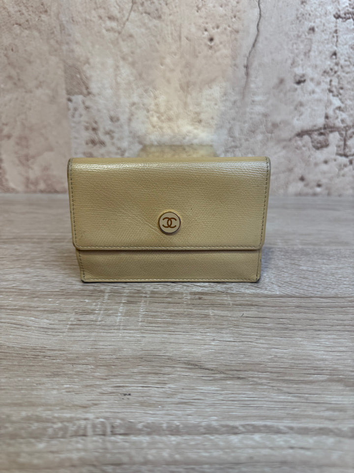 Chanel Tan CC Leather Key Cles