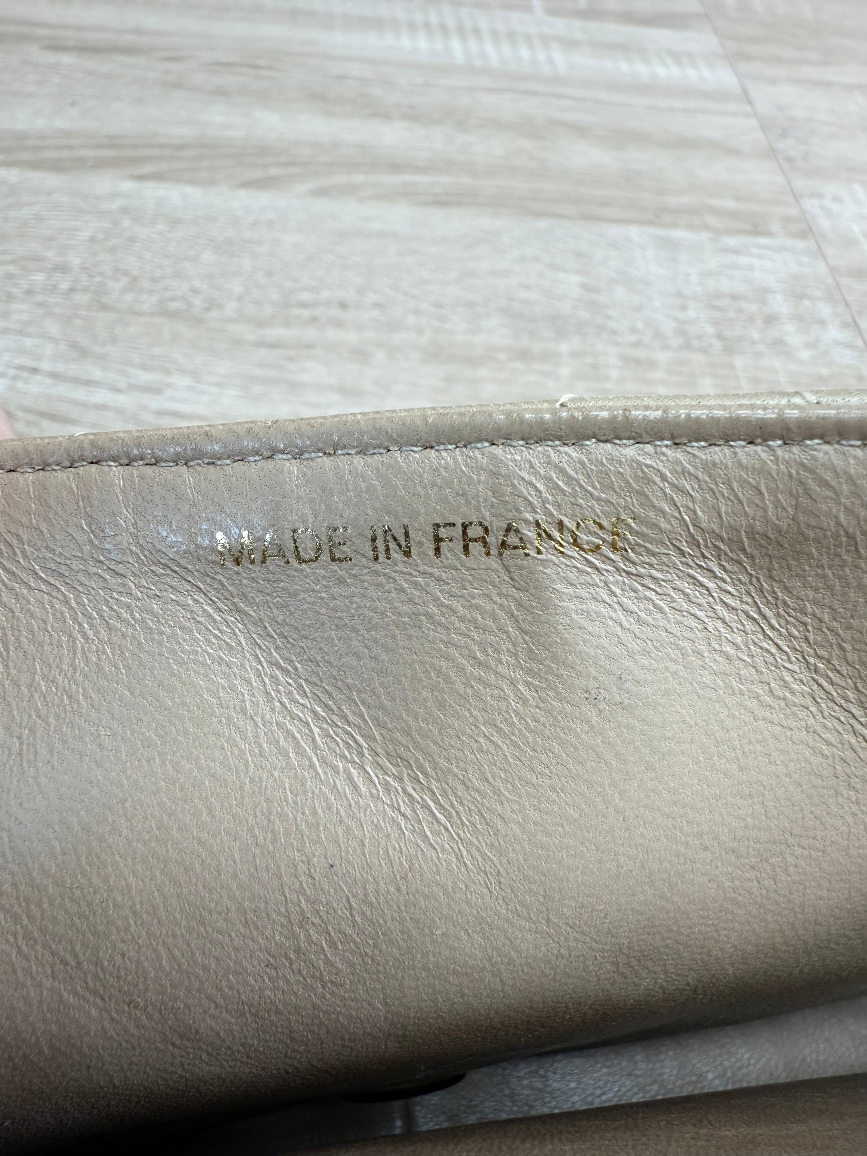 Chanel Beige Quilted Lambskin Single Flap Bag