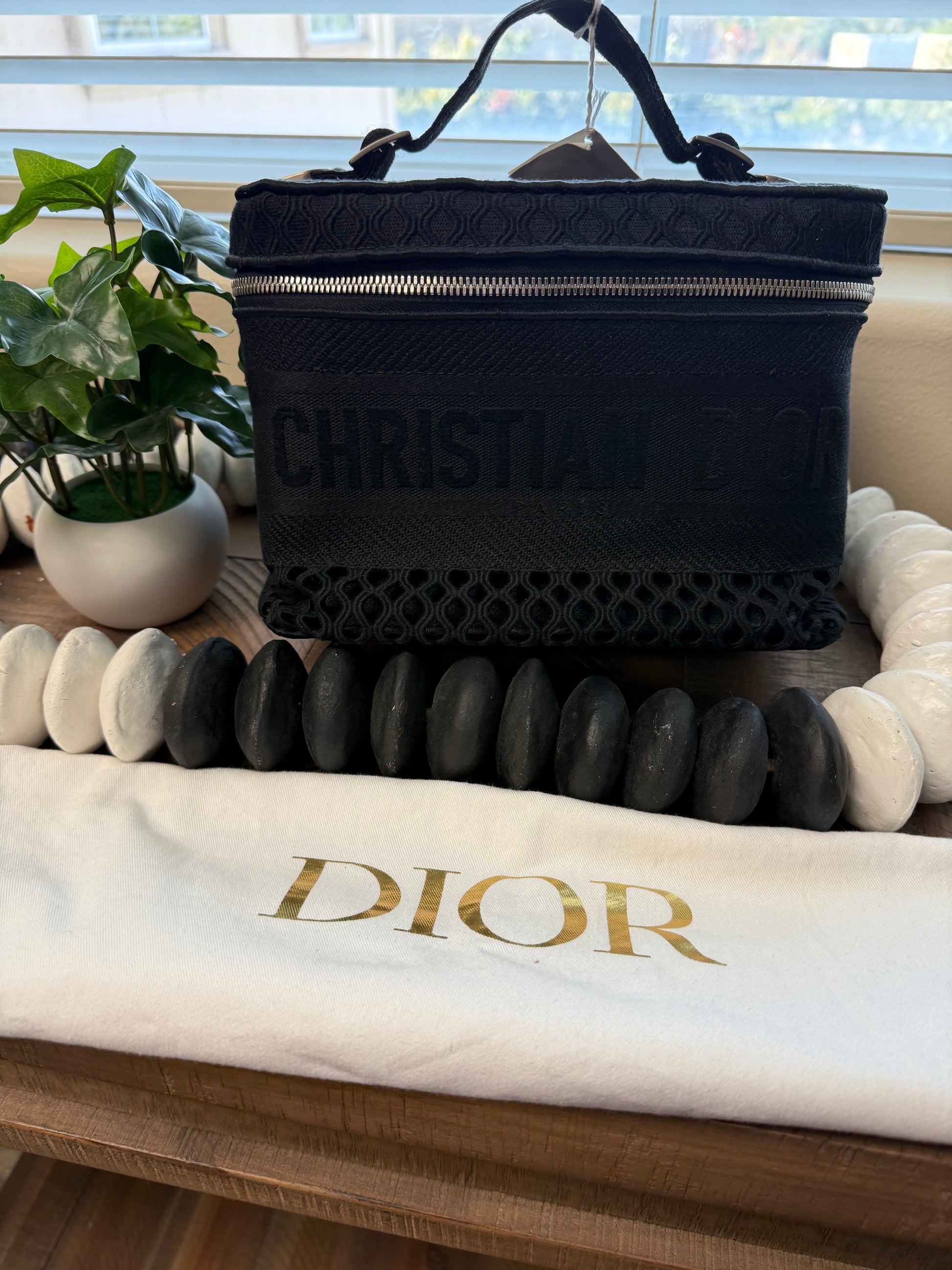 BRAND NEW- Christian Dior Black Canvas Vanity Case