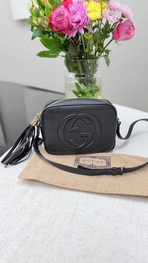 *DONS DROP* Gucci Black Pebbled Leather Soho Disco Small Camera Bag