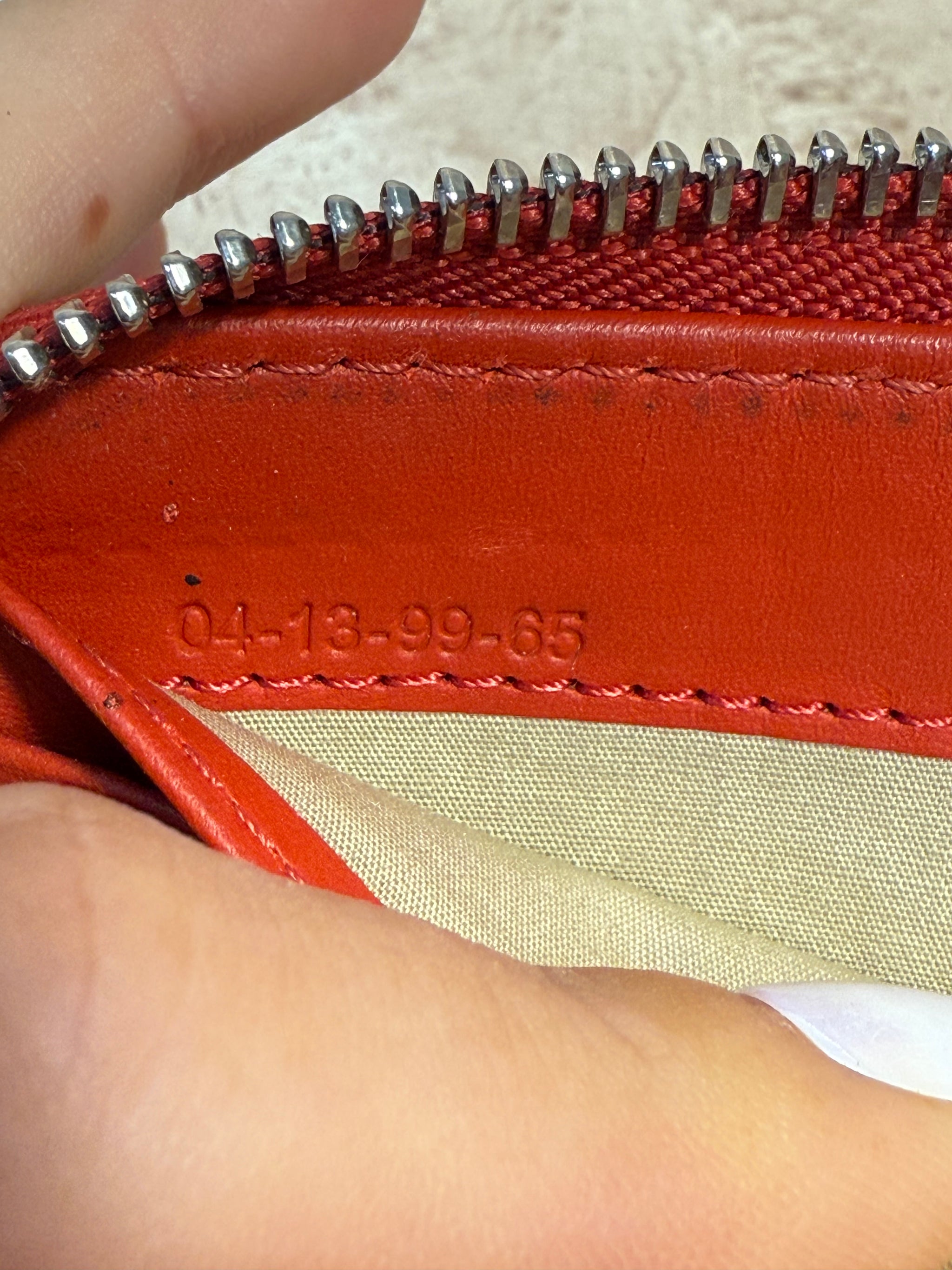 Chloe Red Leather Zippy Wallet