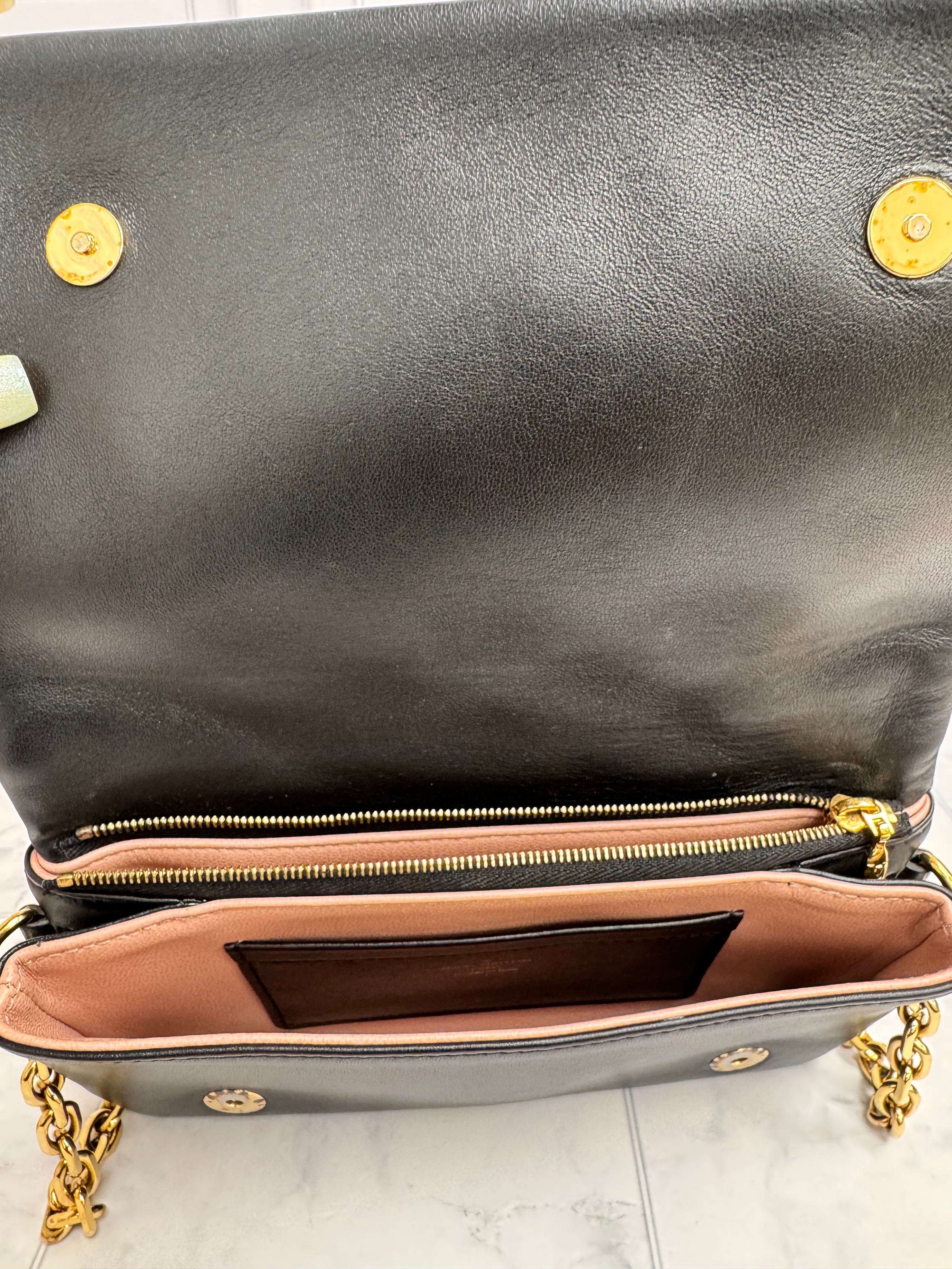 Louis Vuitton Black Monogram Embossed Lambskin Pochette Coussin