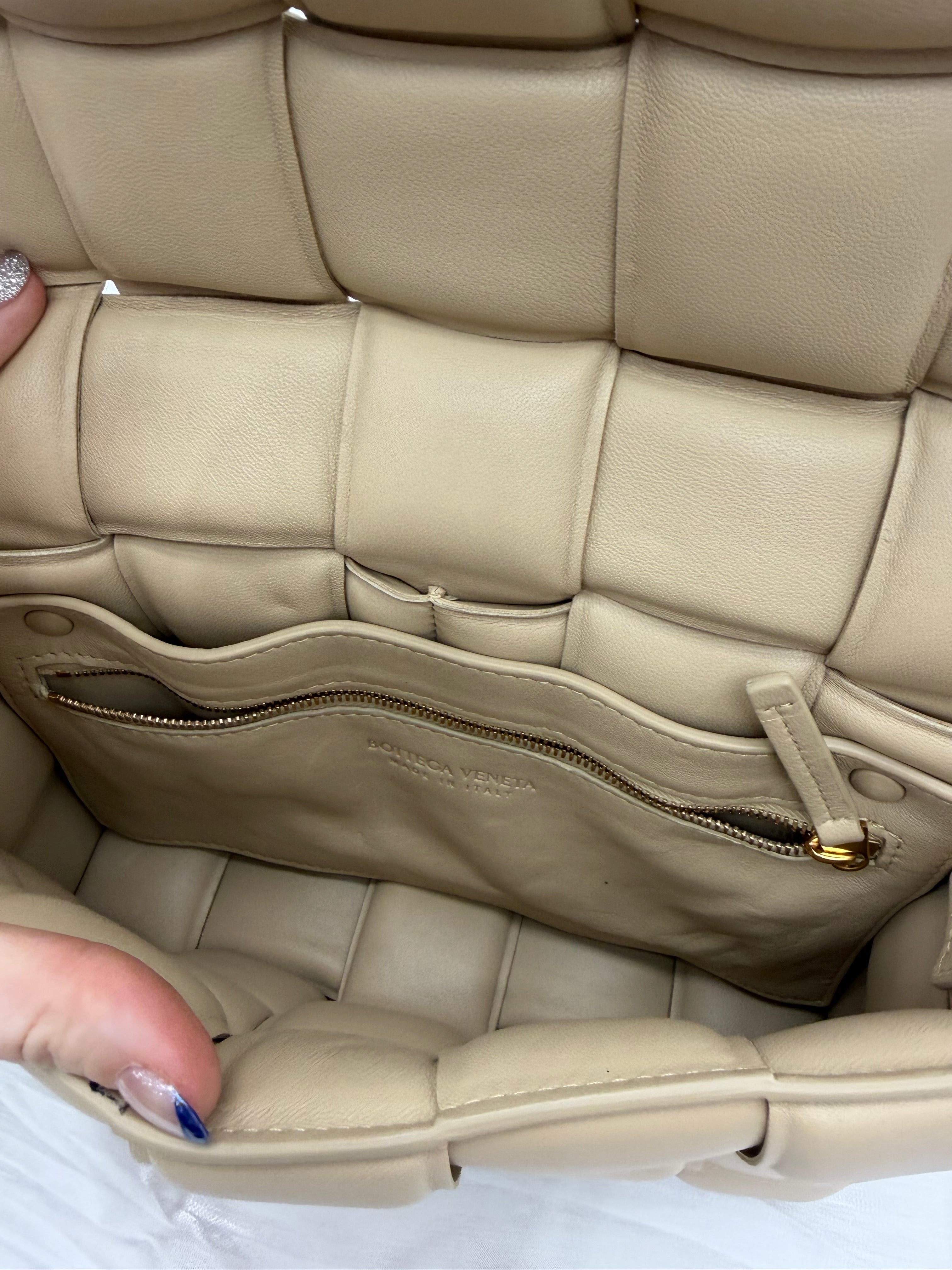 Bottega Veneta Beige Padded Intrecciato Leather Cassette Crossbody