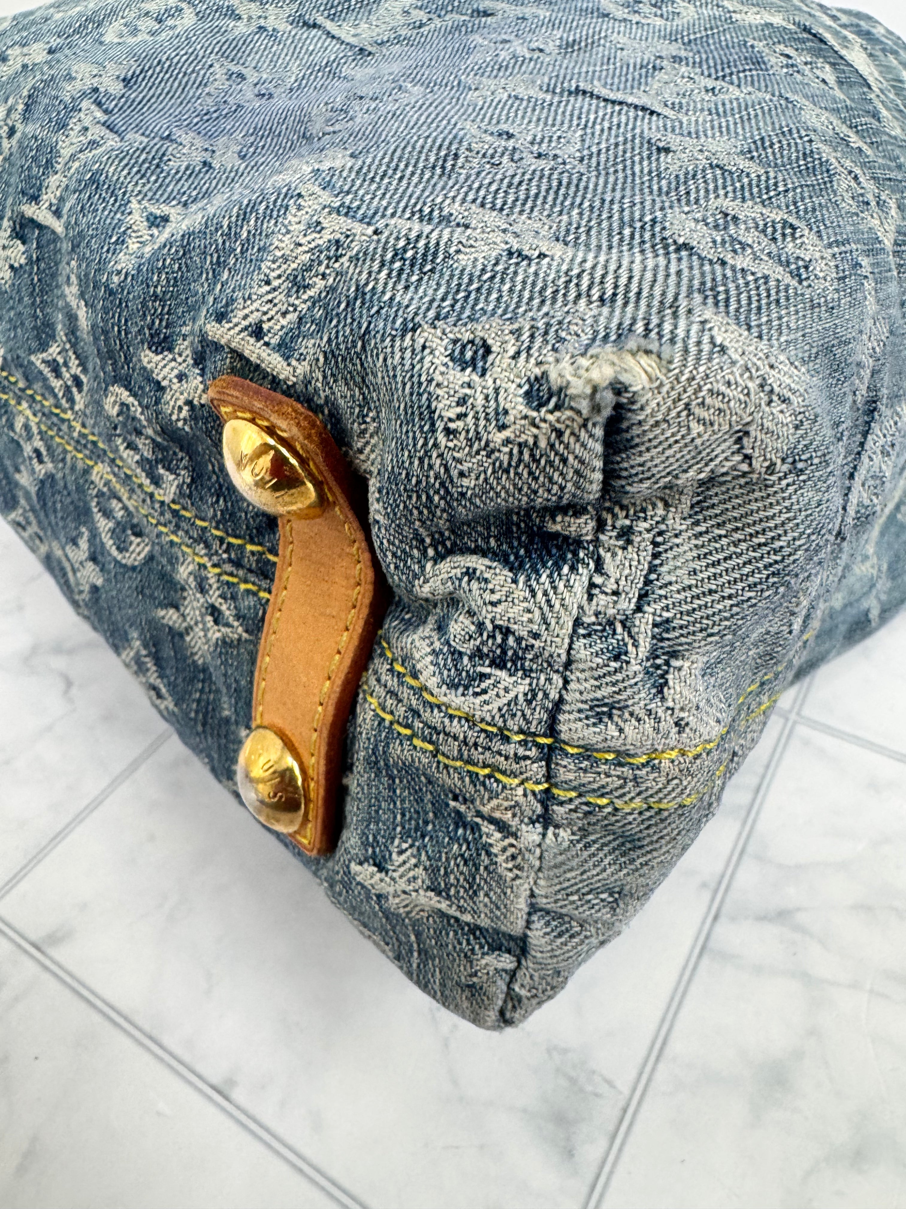 Louis Vuitton Blue Denim Monogram Baggy GM Shoulder Bag