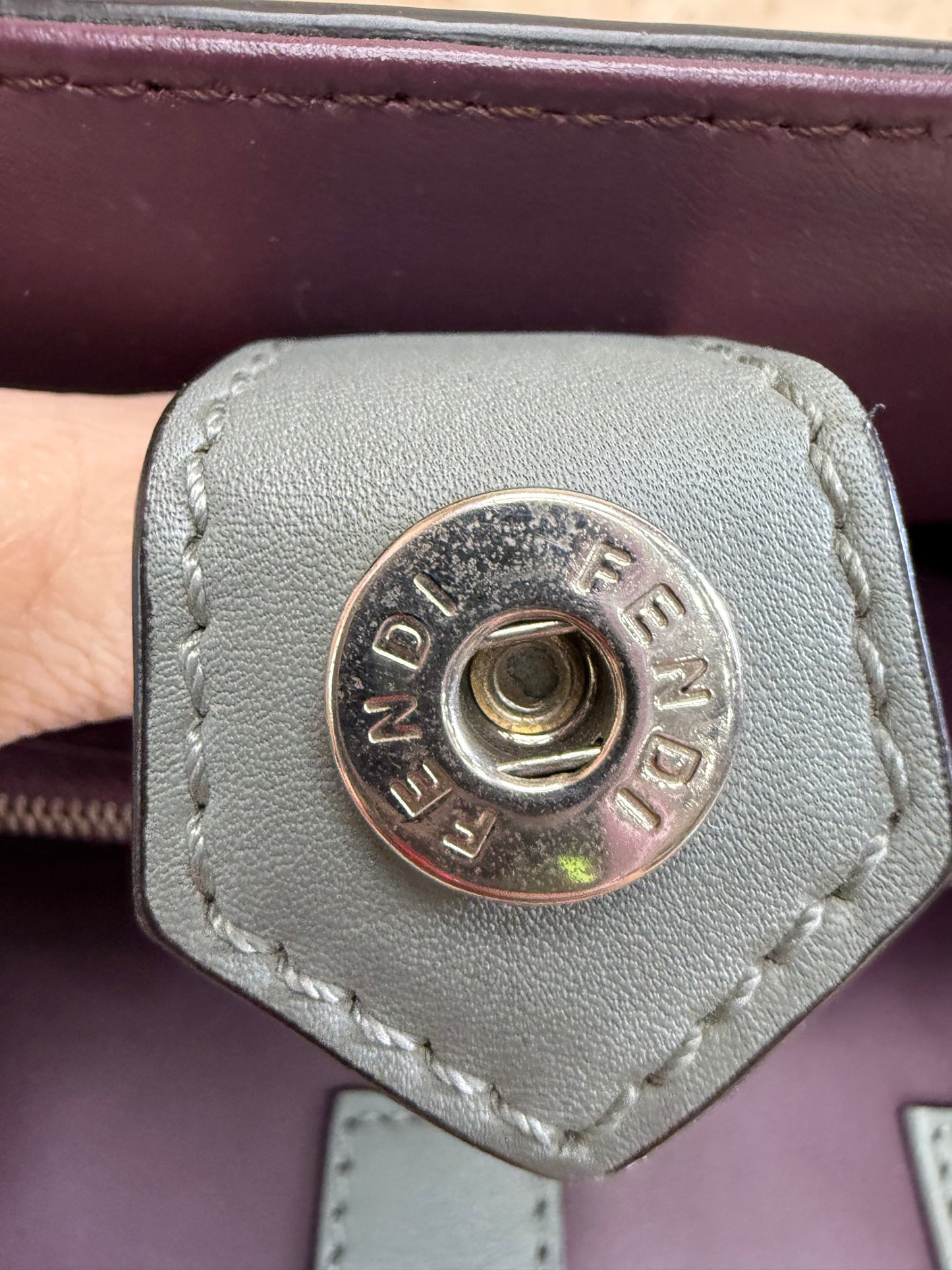 Fendi Grey Leather Petite 2Jours Bag