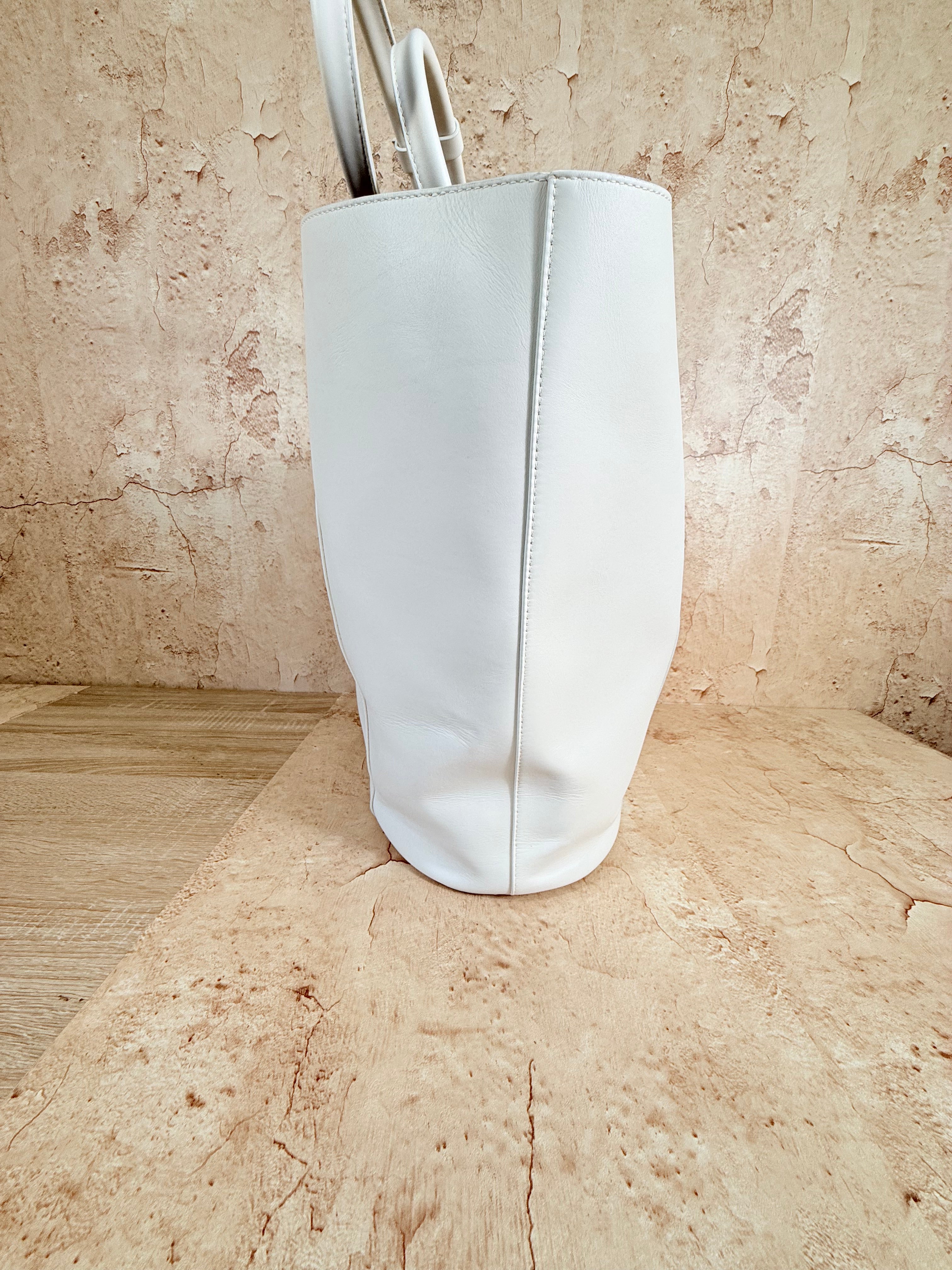 Bottega Veneta White Large Basket Beach Tote