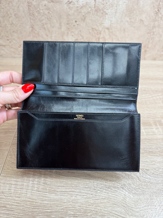 Hermes Black Leather Wallet