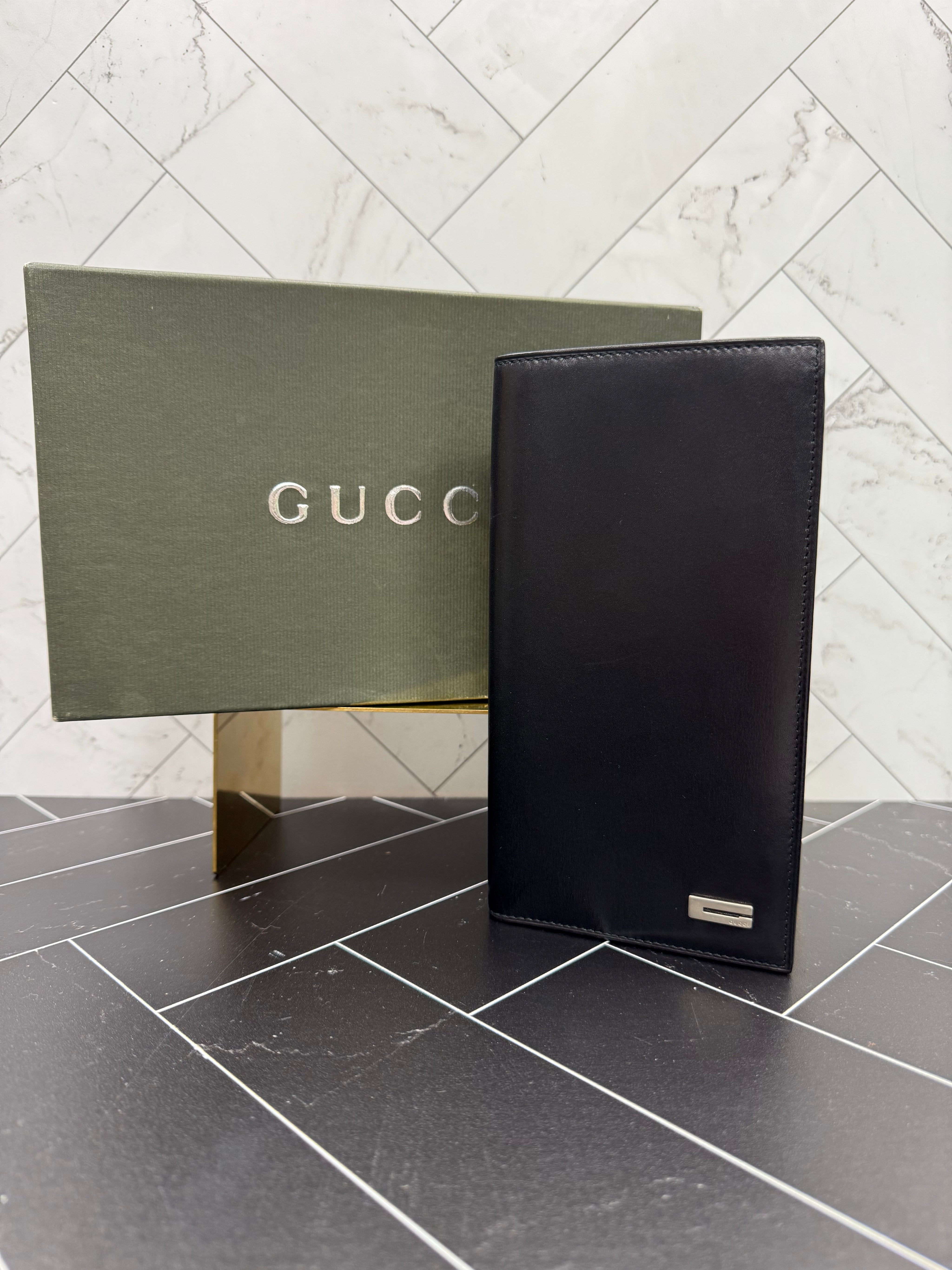 Gucci Black Leather Long Wallet