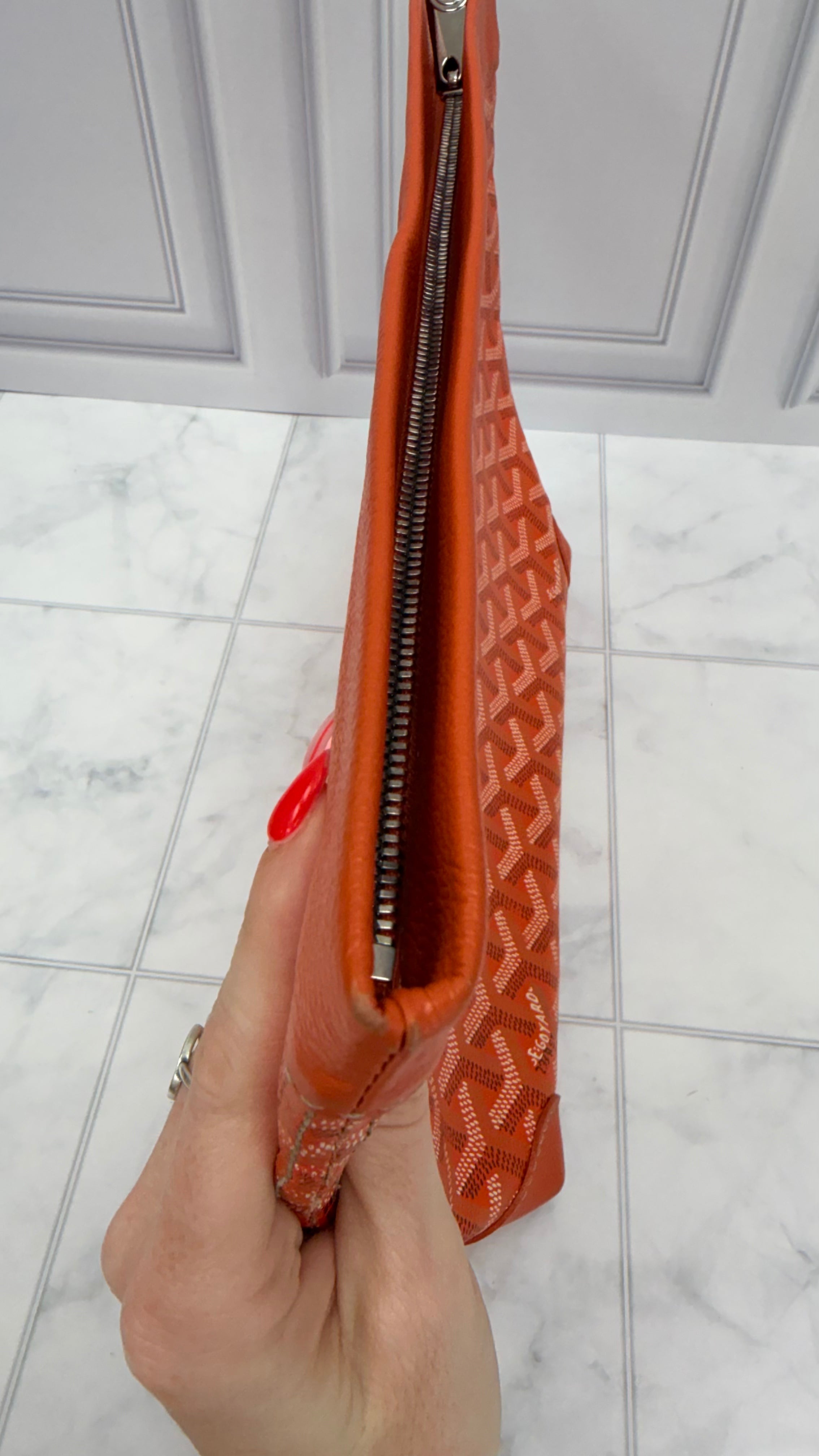 *DONS DROP* Goyard Orange Goyardine Canvas Pouch