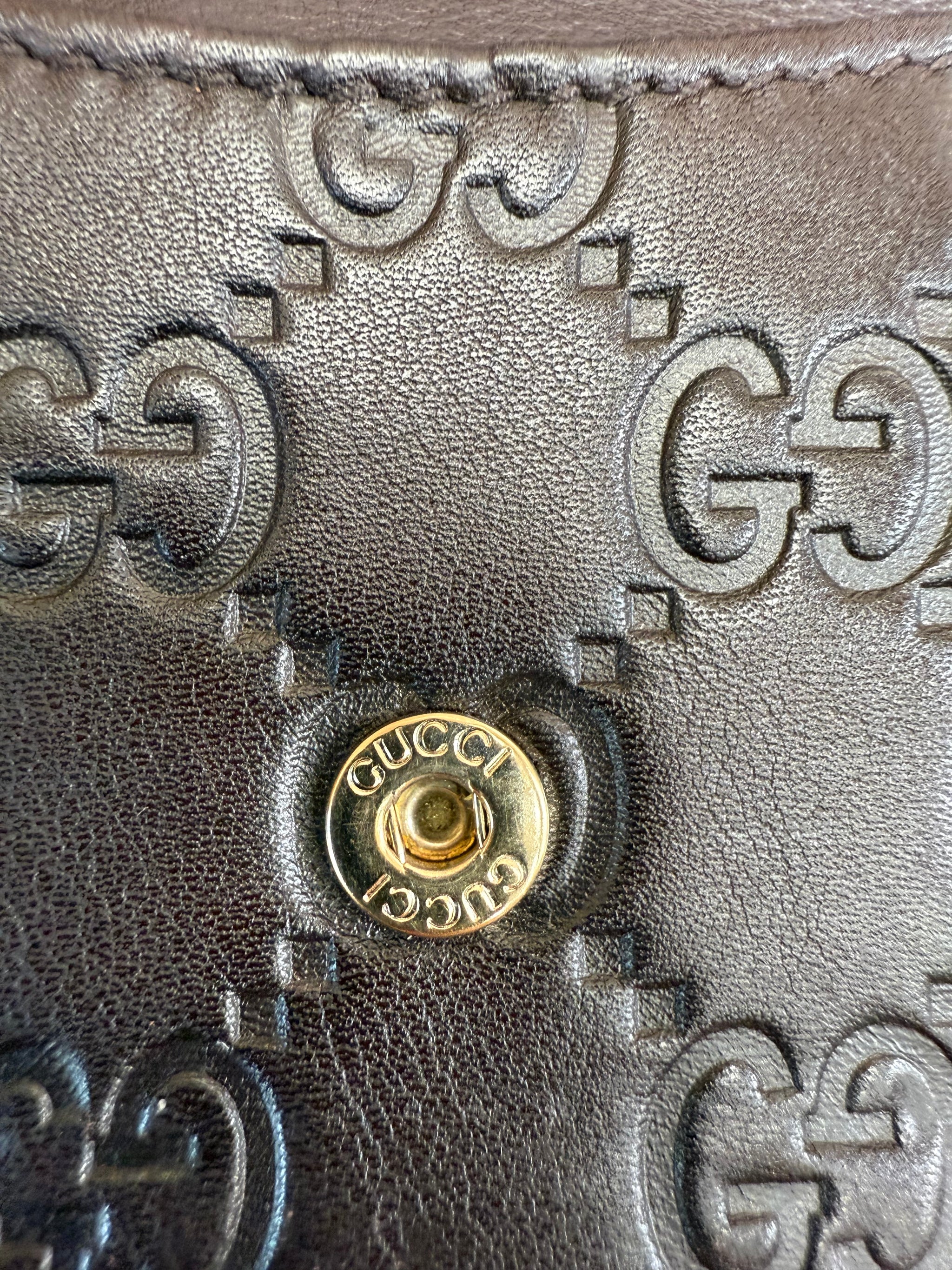 Gucci Dark Brown Leather Compact Wallet